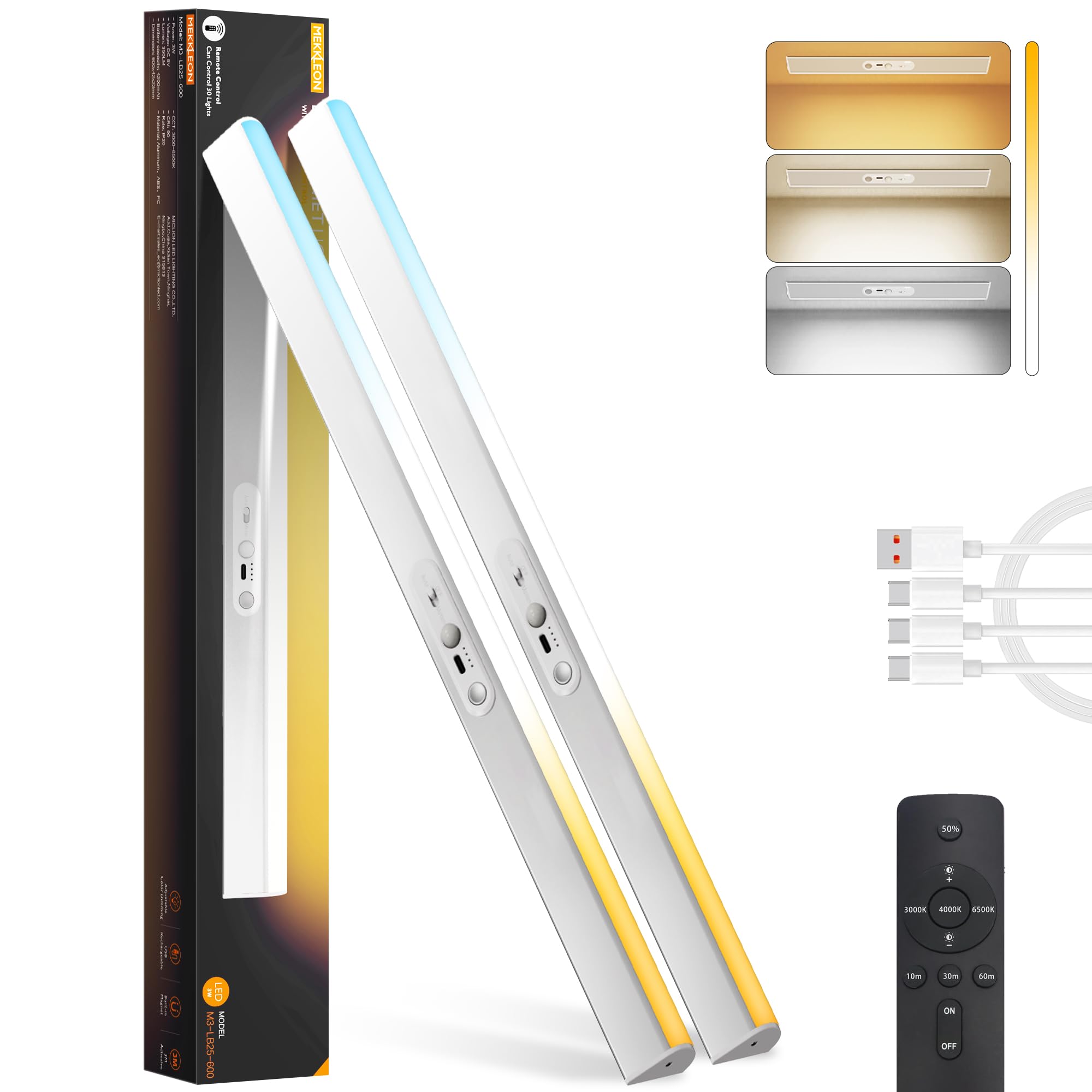 Closet Lights Motion Sensored with Eye-Protection Design, Rechargeable LED Wardrobe Lighting with Remote and Magnetic,120 LED 40