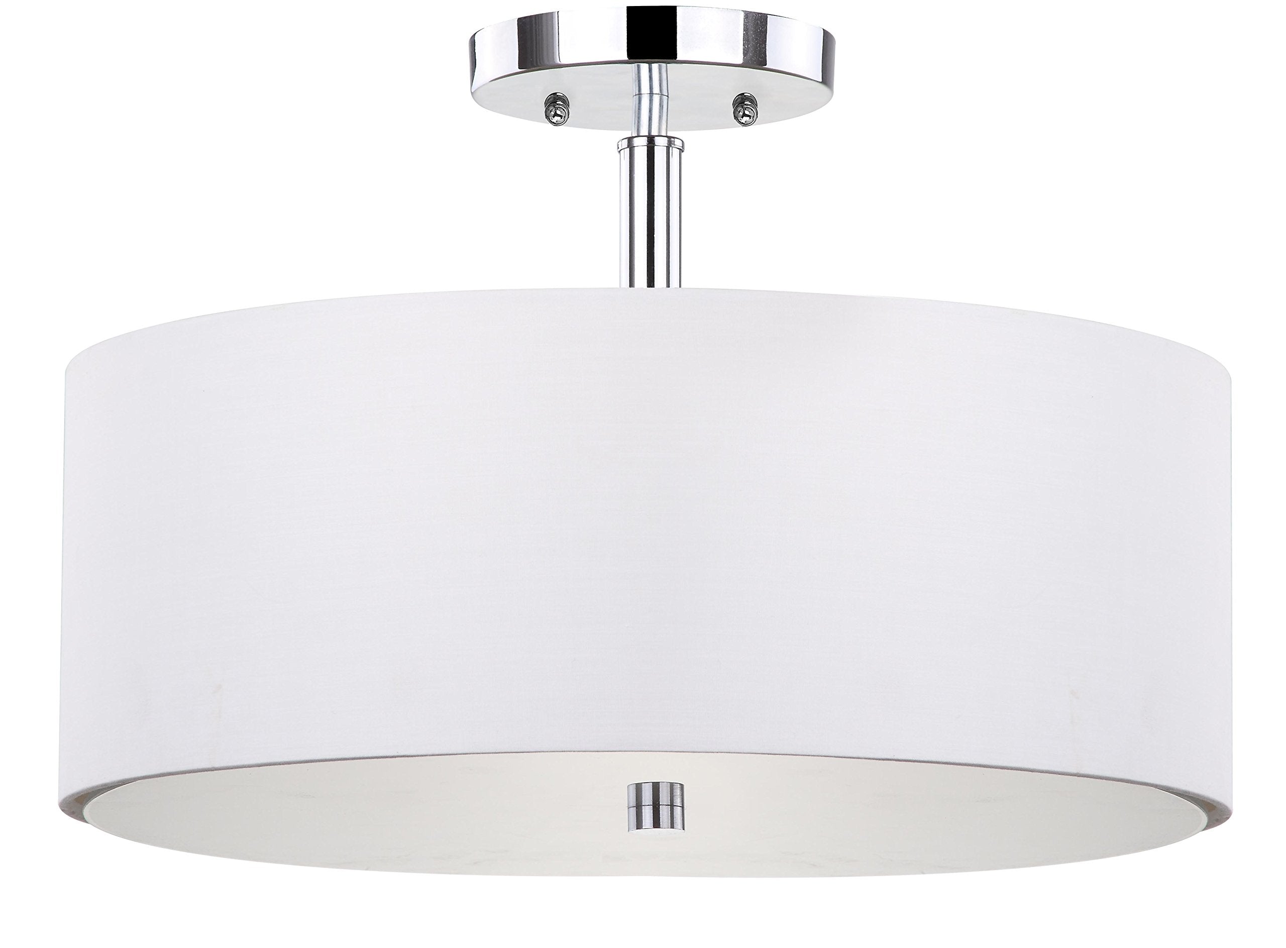 Safavieh Lighting Collection Clara Chrome 16-Inch Diameter Semi Flush Mount Ceiling Light Fixture (Led Bulbs Included)