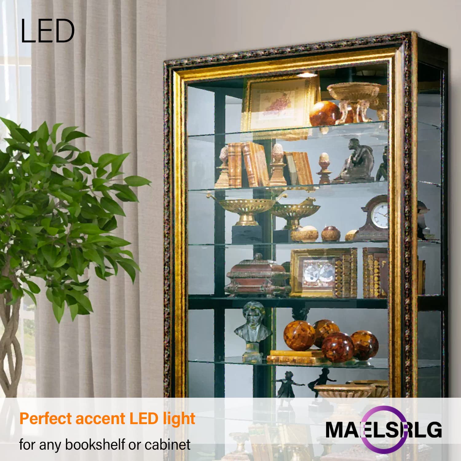 Maelsrlg R14 Led Bulb 4W(40W Equivalent) Mini Reflector Flood Light Bulbs 2700K Soft White, Curio Cabinet Light Bulb, Non-Dimmab