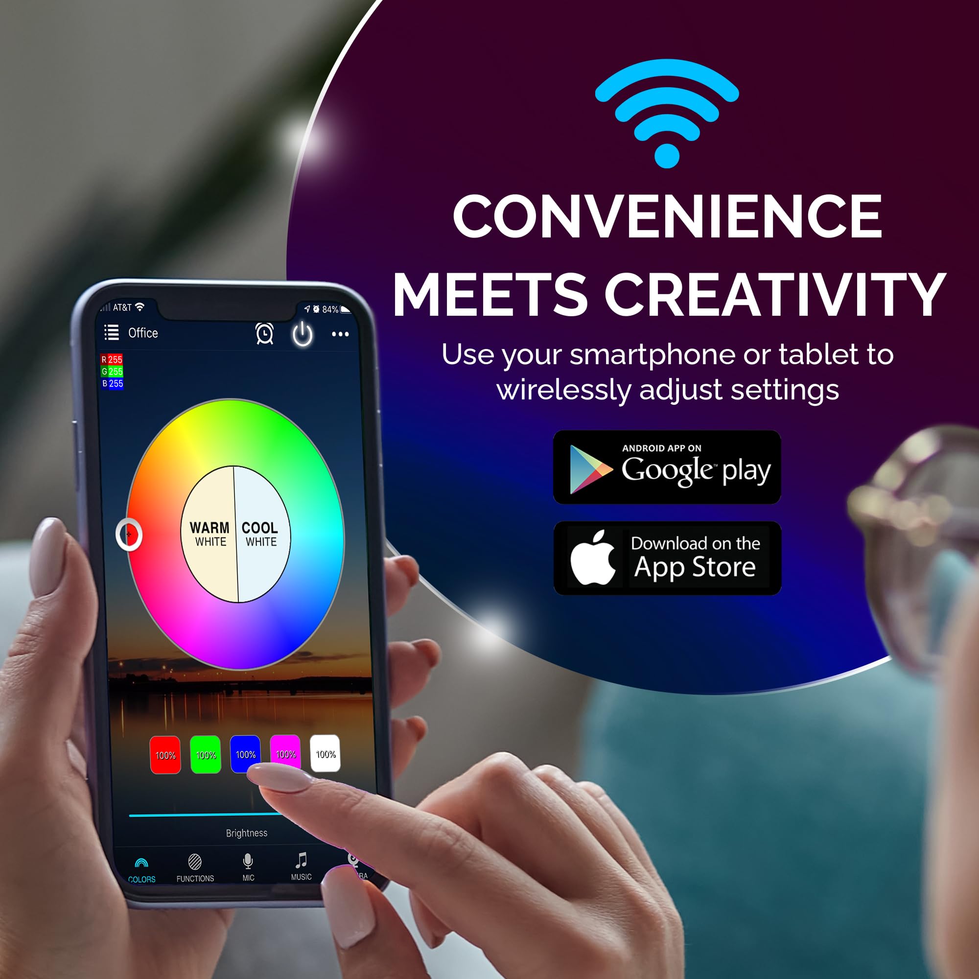 Healthy Life Nutrition Flux Wifi Smart Led Light Bulb - Alexa & Google Home Compatible, Multicolor