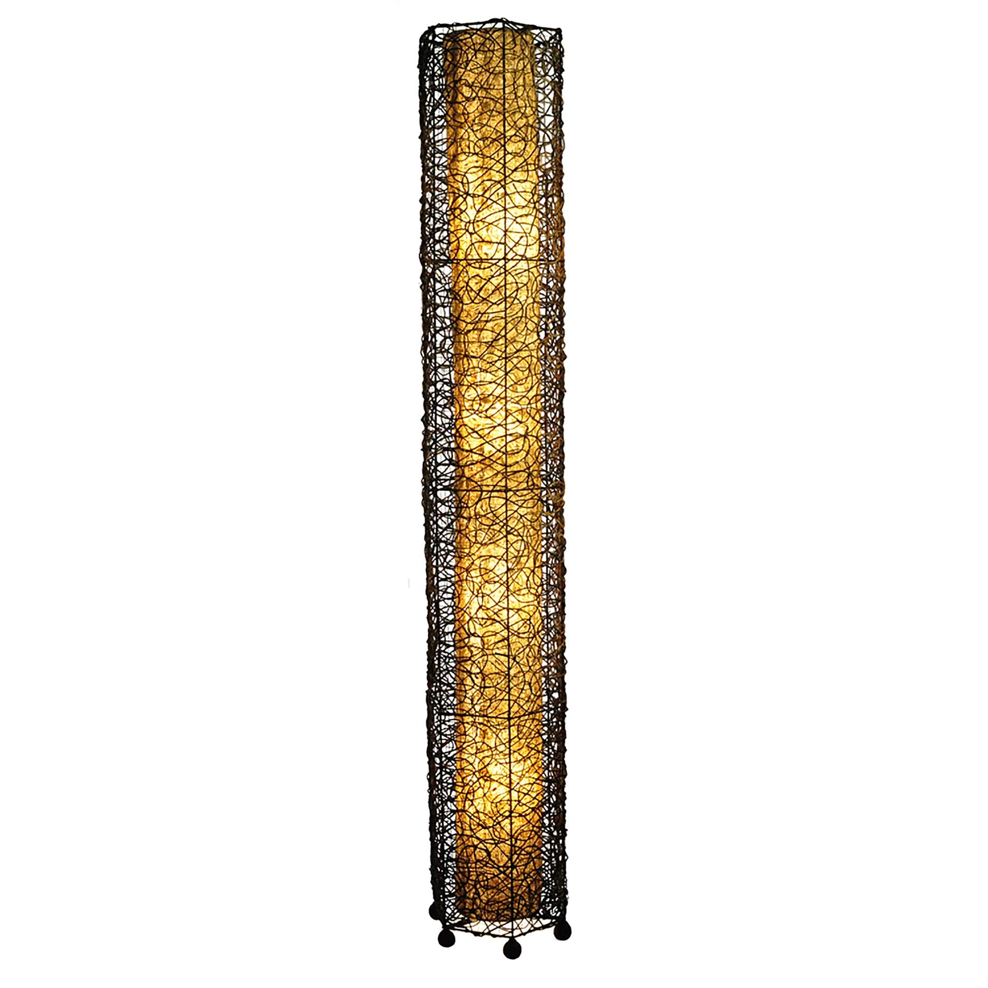 Eangee Home Design Nito Giant Floor Natural Shade Made of Handmade Paper 11 Inches Length x 11 Inches Width x 72 Inches Height (