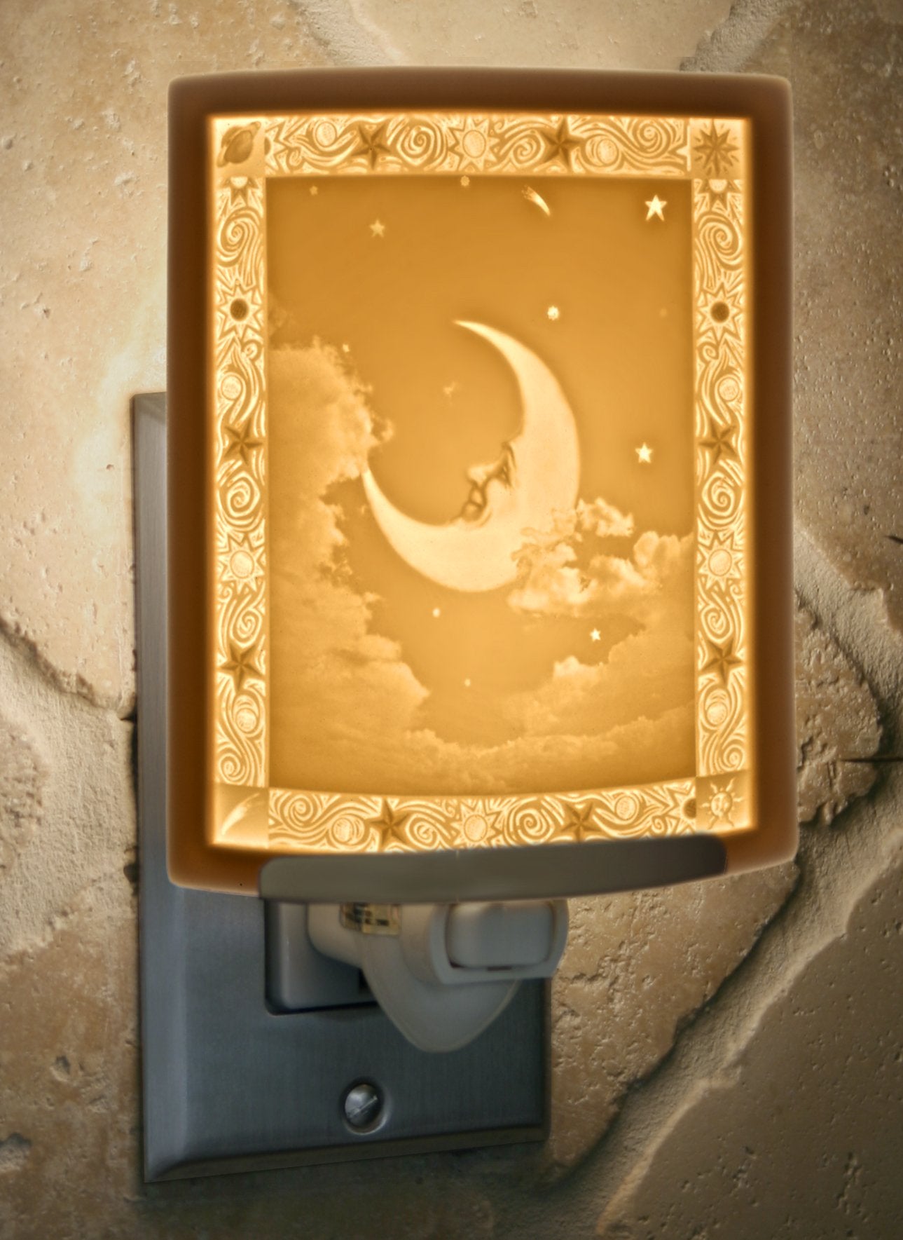 Man In The Moon - Translucent Porcelain Lithophane Night Light