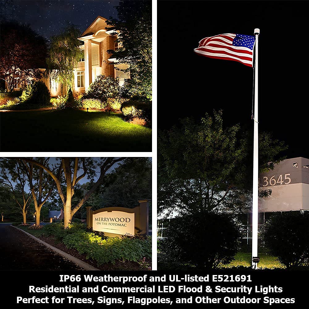 high-standardxcel Flood Lights Outdoor  Gen2 15W Landscape Lighting  50W Mh Replace With 1500 Lumen 5000K Daylight Spotlight  120-277V Garage Yard Patio Tree Security Light  Ul-Listed  5 Years Warranty