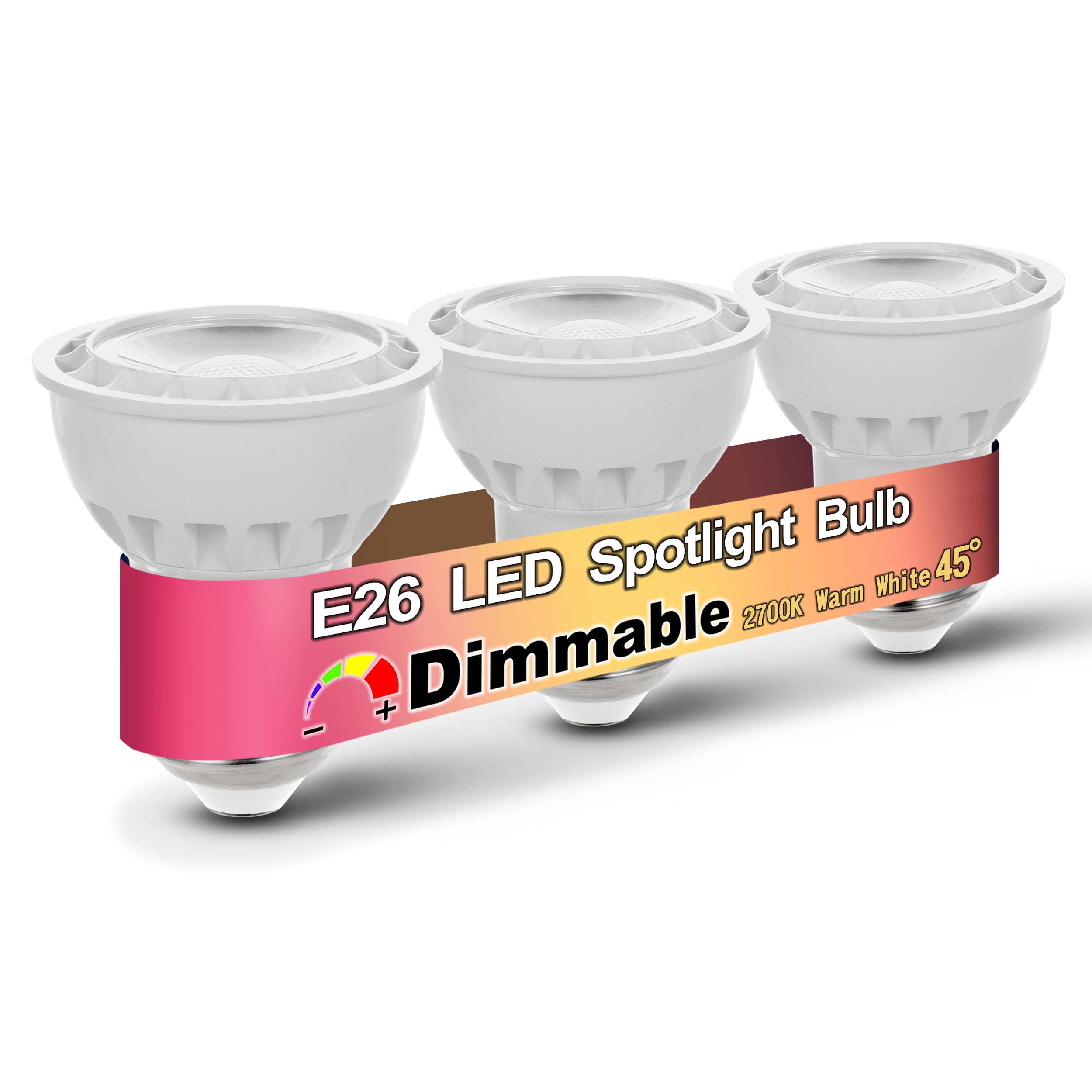 Heifymi Par16 Led Bulbs Dimmable 6W(60 Watt Equivalent) Curio Cabinet Light Bulbs, E26 Medium Base Short Neck Recessed Spotlight