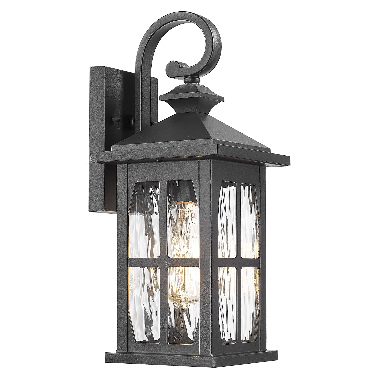 Darkaway Outdoor Light Fixtures Wall Mount  Outside Wall Lights Exterior Lighting Fixture With Water Ripple Glass Outdoor Wall Sconce For House Porch Hallway Garage Front Door