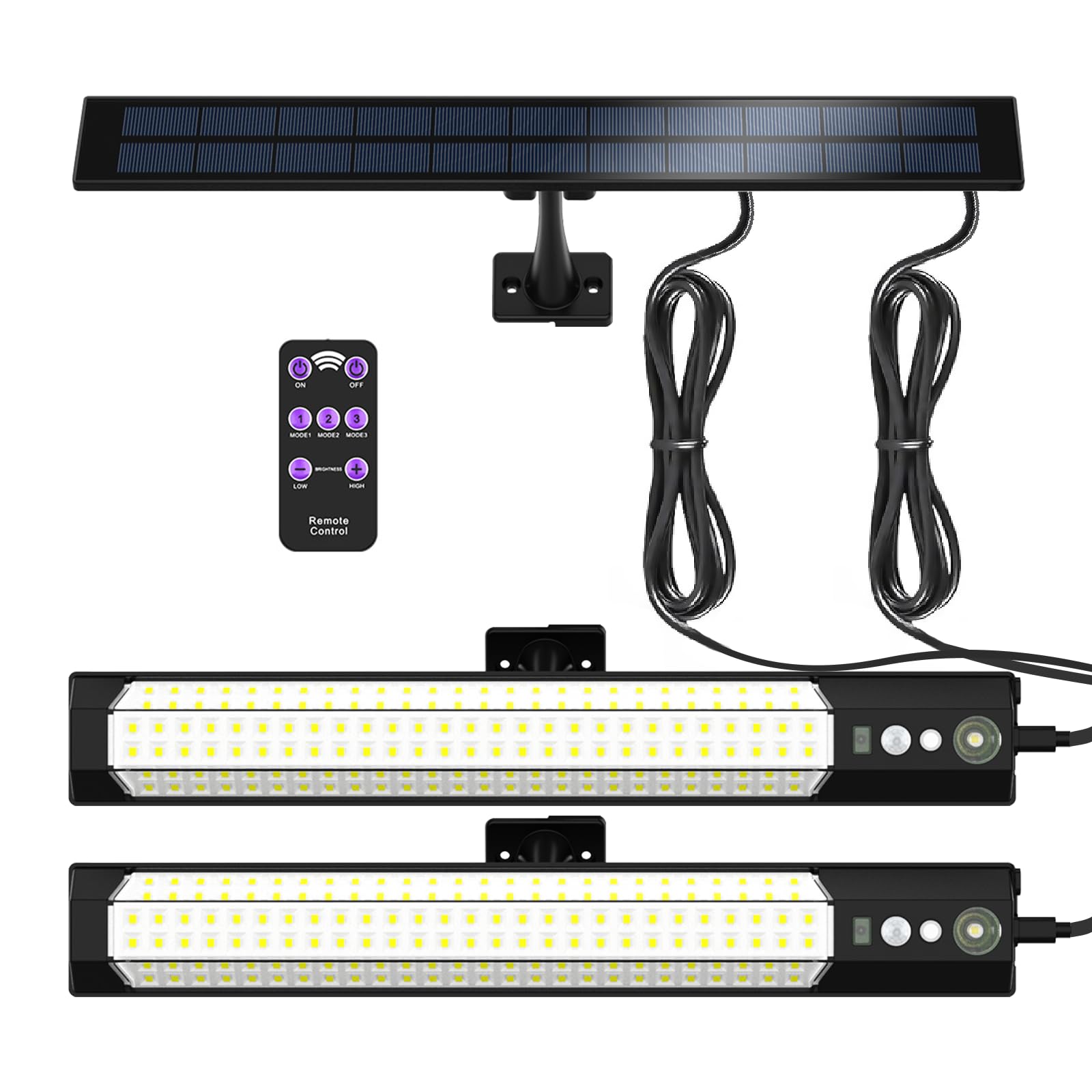 Solar sensor lights, outdoor high-brightness lighting, motion sensor sensing, independent solar charging panel, detachable handh
