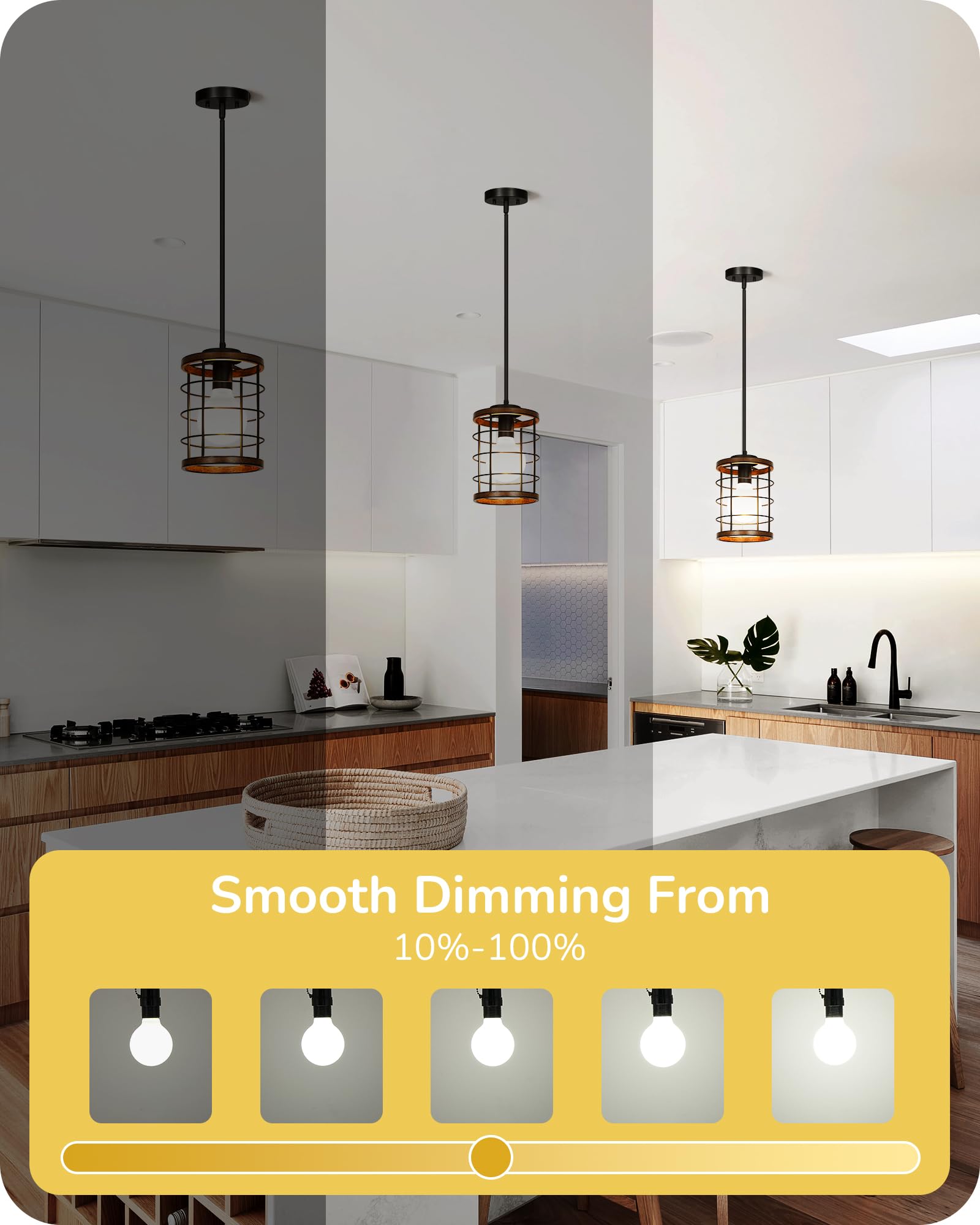 EDISHINE Dimmable G25 Globe LED Light Bulb, 5W Equivalent, CRI90+, Milky Glass, 5000K Daylight, E26 Base, 6 Pack