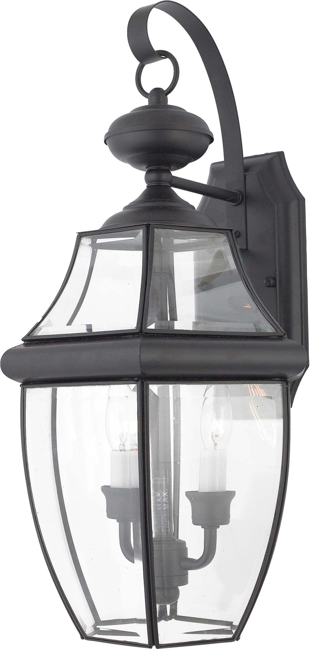 Quoizel Newbury Outdoor Wall Lantern 20 Inch 2-Light Mystic Black E12 Brass Fixture
