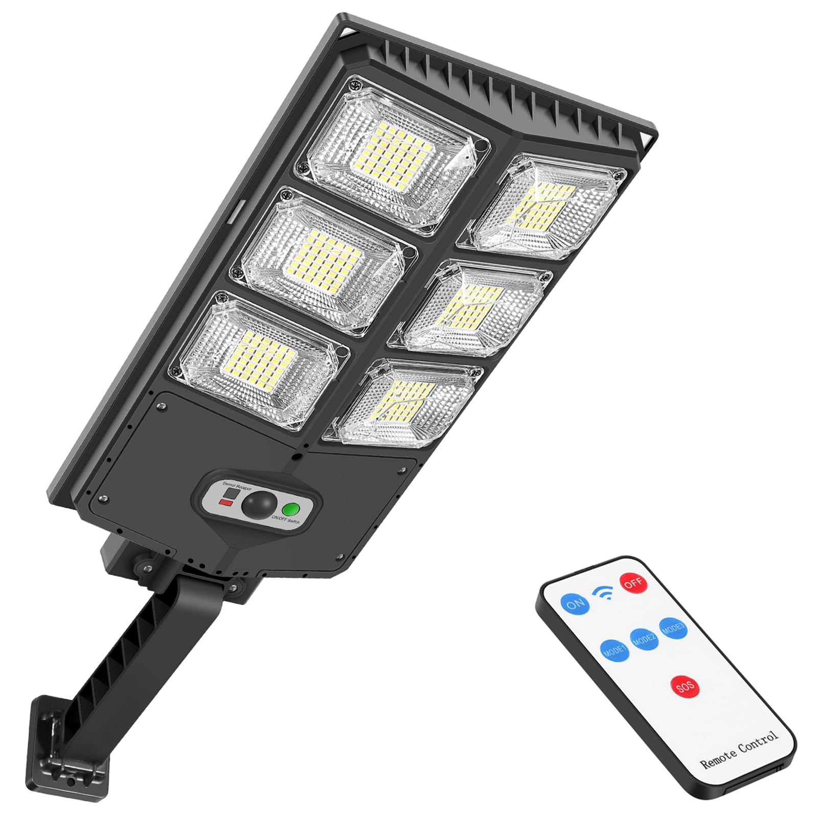 GORLDE 150W Solar Wall Light, Motion Sensor, 8000LM, IP65 Waterproof, Remote Control, Black