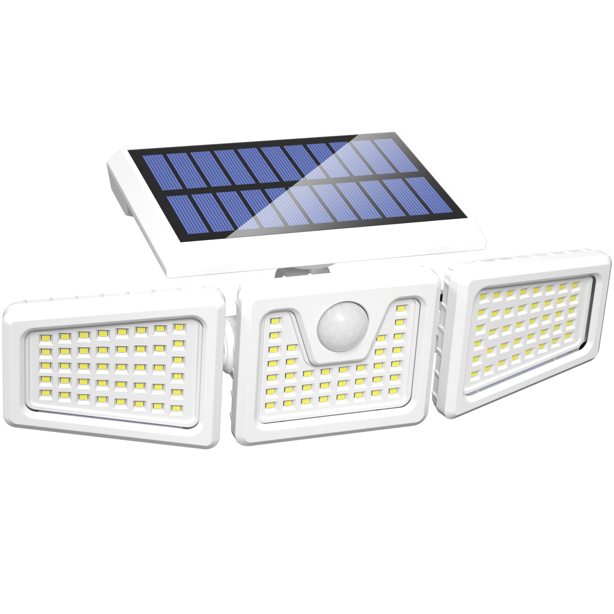 Incx Solar Motion Sensor Lights Outdoor, 3 Heads Security Lights Solar Powered, 118 Led Flood Light Motion Detected Spotlight Fo