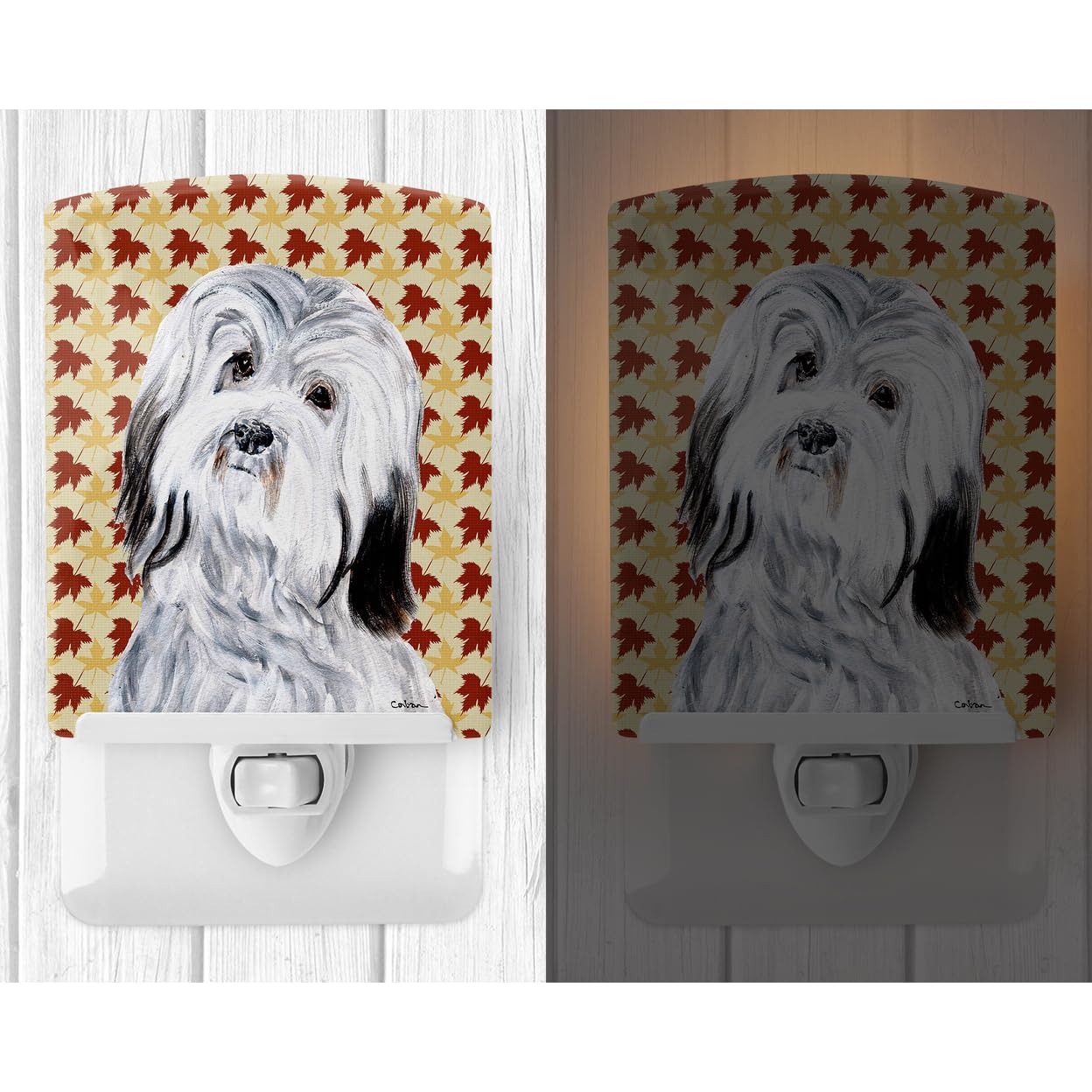 Carolines Treasures Ceramic Night Light, Havanese Design, UL-Certified, 6x4x3 inches, Multicolor, Model SC9689CNL