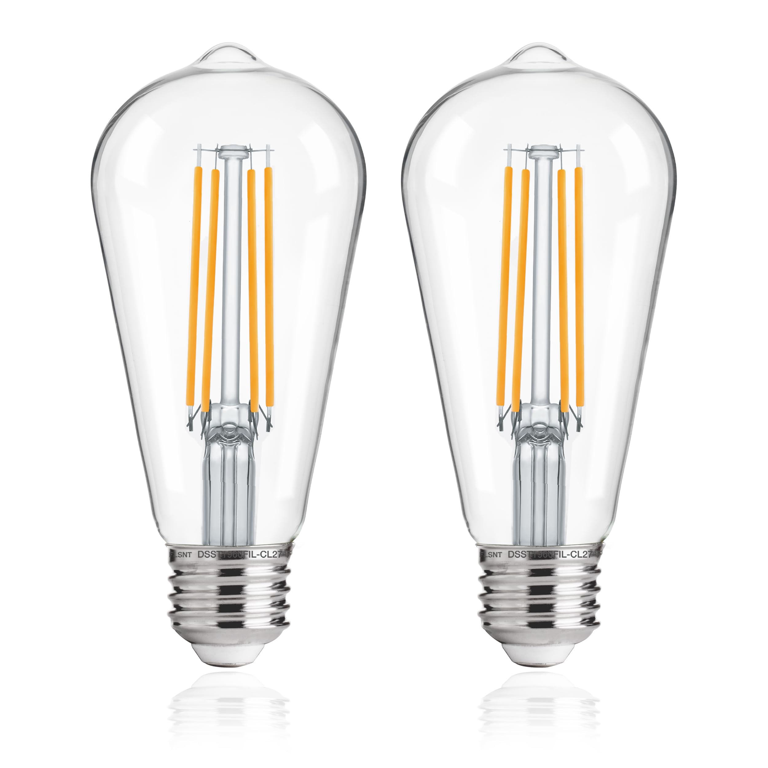 Flsnt Dusk To Dawn Outdoor Sensor St19 Led Light Bulb, 7W (60W Eqv.), 800Lm,Vintage Filament E26 Base, Auto On/Off Photocell Aut