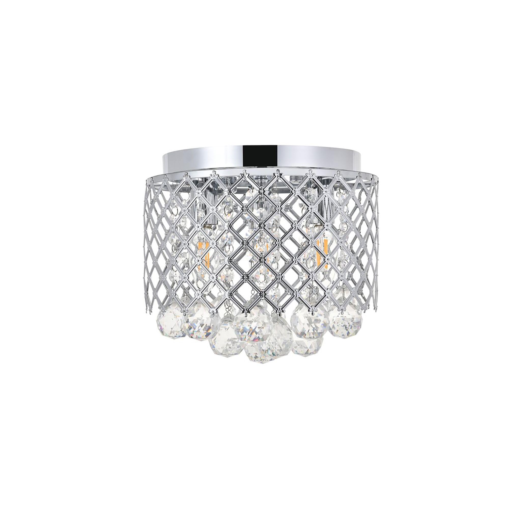 Living District Indoor Modern Home Decor Bright Tully 3 Light Chrome Flush Mount