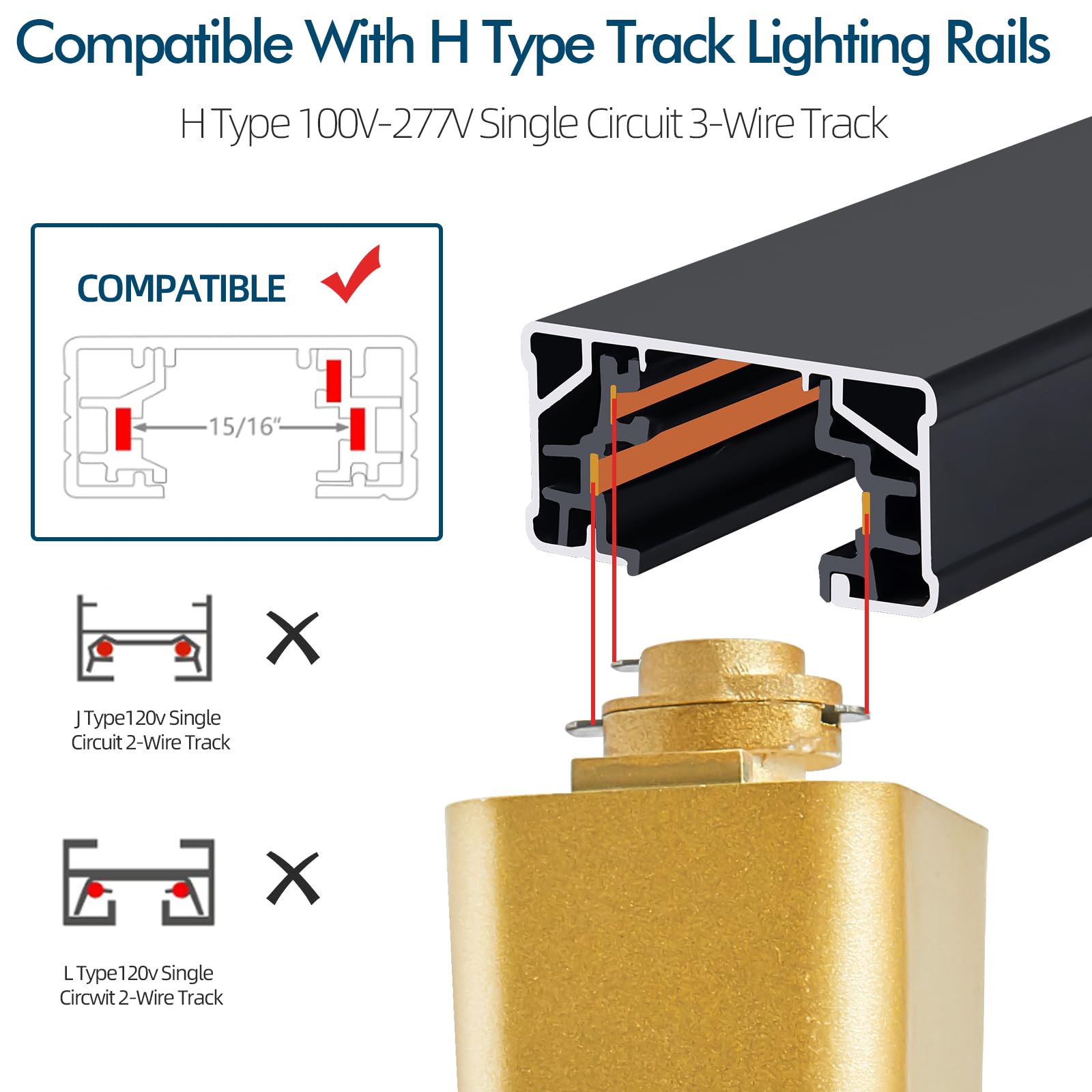 AIBISOD 10W Dimmable LED Track Lighting Heads, Warm White 3000K, 4 Pack, Black Gold, Flicker Free, CRI90+, 900lm