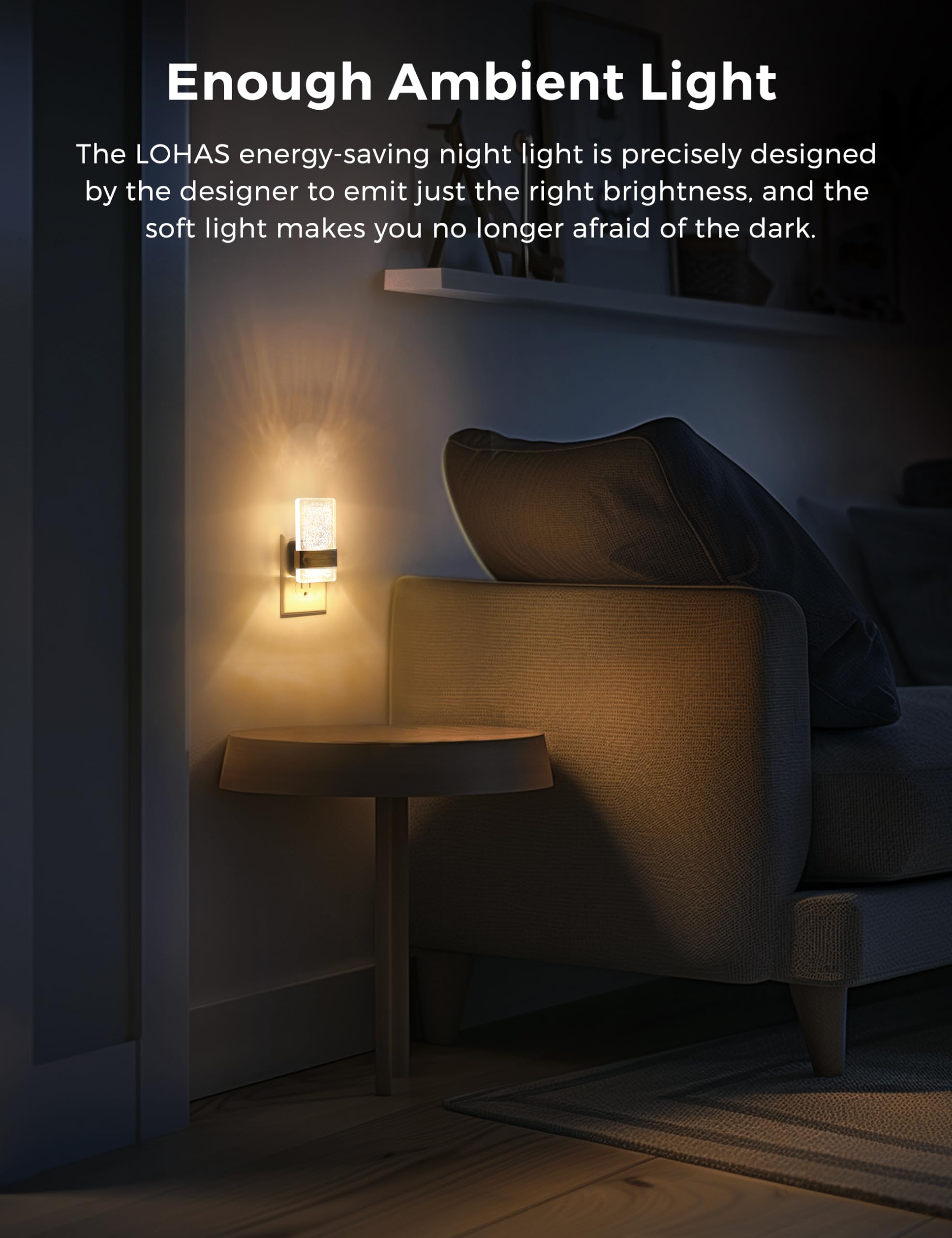 L Lohas Led Night Lights Plug Into Wall [2 Pack], Decorative Night Light With Dusk-To-Dawn Sensor, 0-100Lm Dimmable Nightlights,