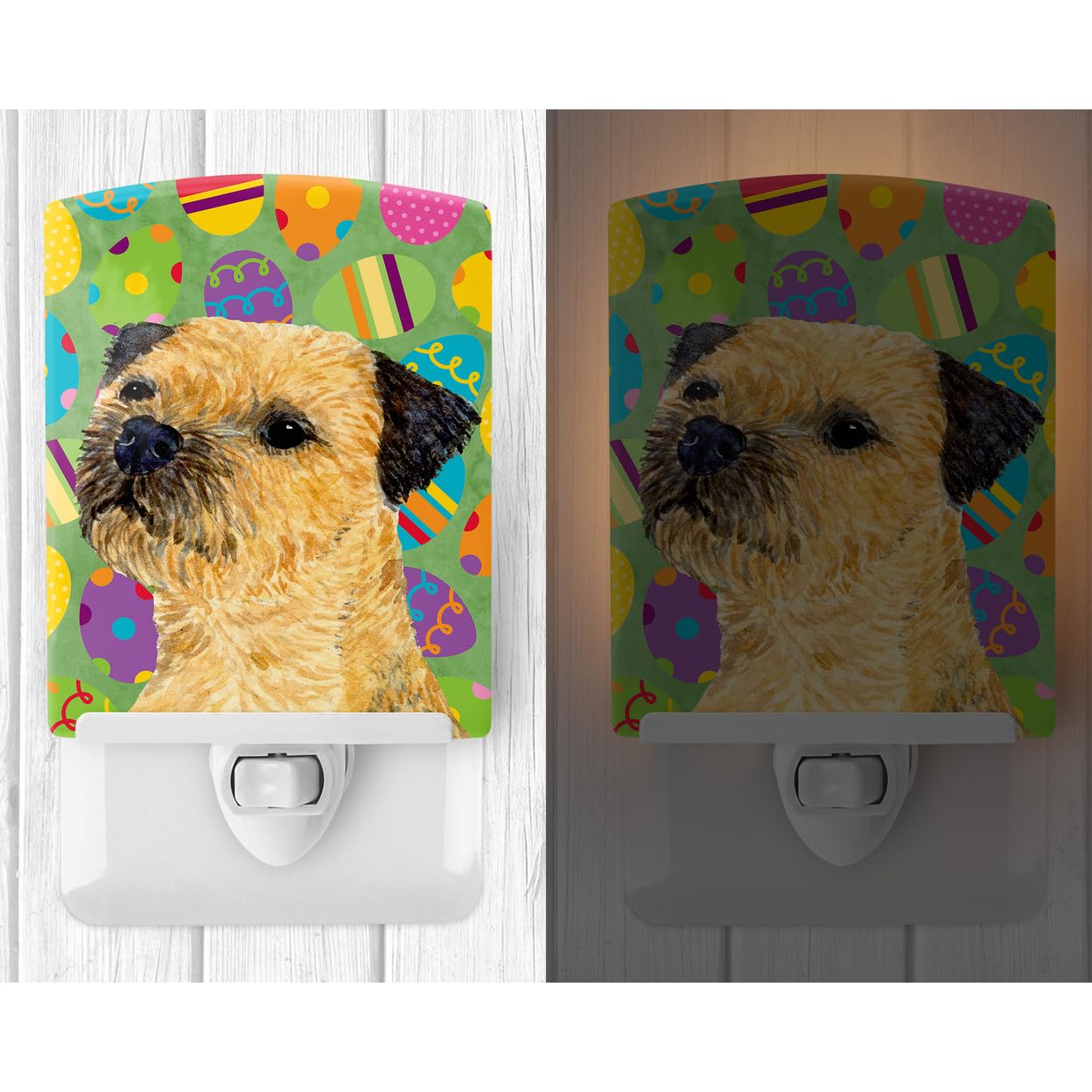 Carolines Treasures Ceramic Night Light, UL-Certified, 6x4x3in, Border Terrier Design, Model LH9413CNL