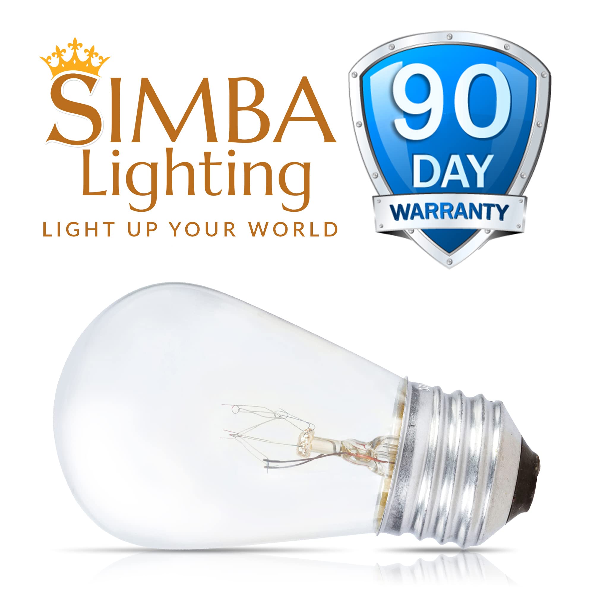 Simba Lighting String Light Outdoor S14 Replacement Bulb 11W E26 Medium Screw Base For Decorating Patio, Caf  , Pergola, Porch,