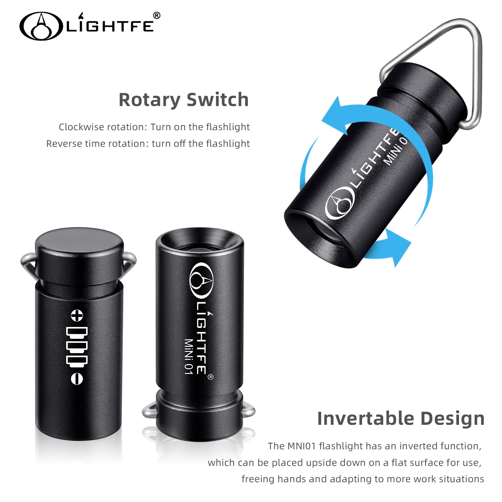 Lightfe Mini01 Keychain Flashlight Mini Keychain Light Is Light, Small, And Bright (Mini01 Black)