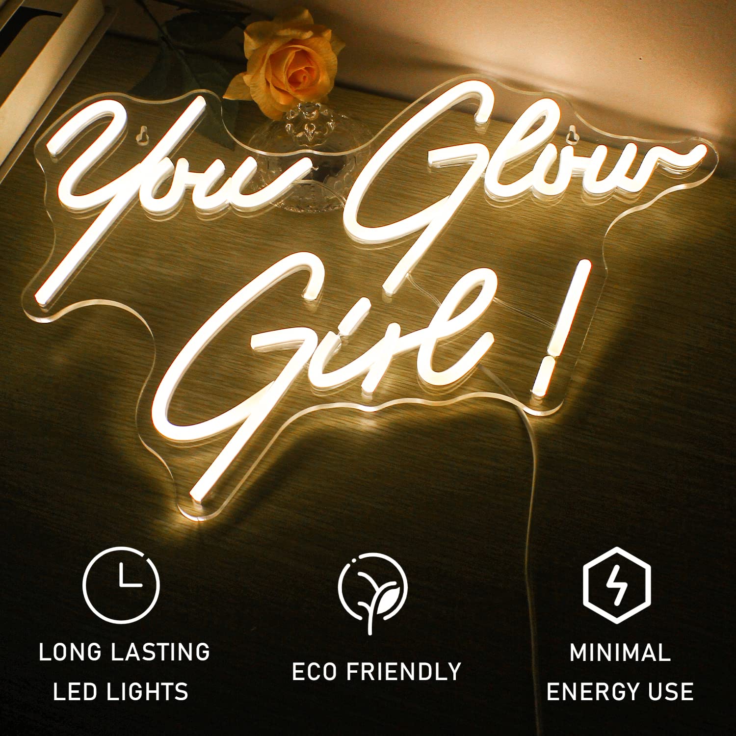 FAXFSIGN Neon Sign LED Warm White Wall Decor 12.2inx16.9in for Bedroom Wedding Party Gifts