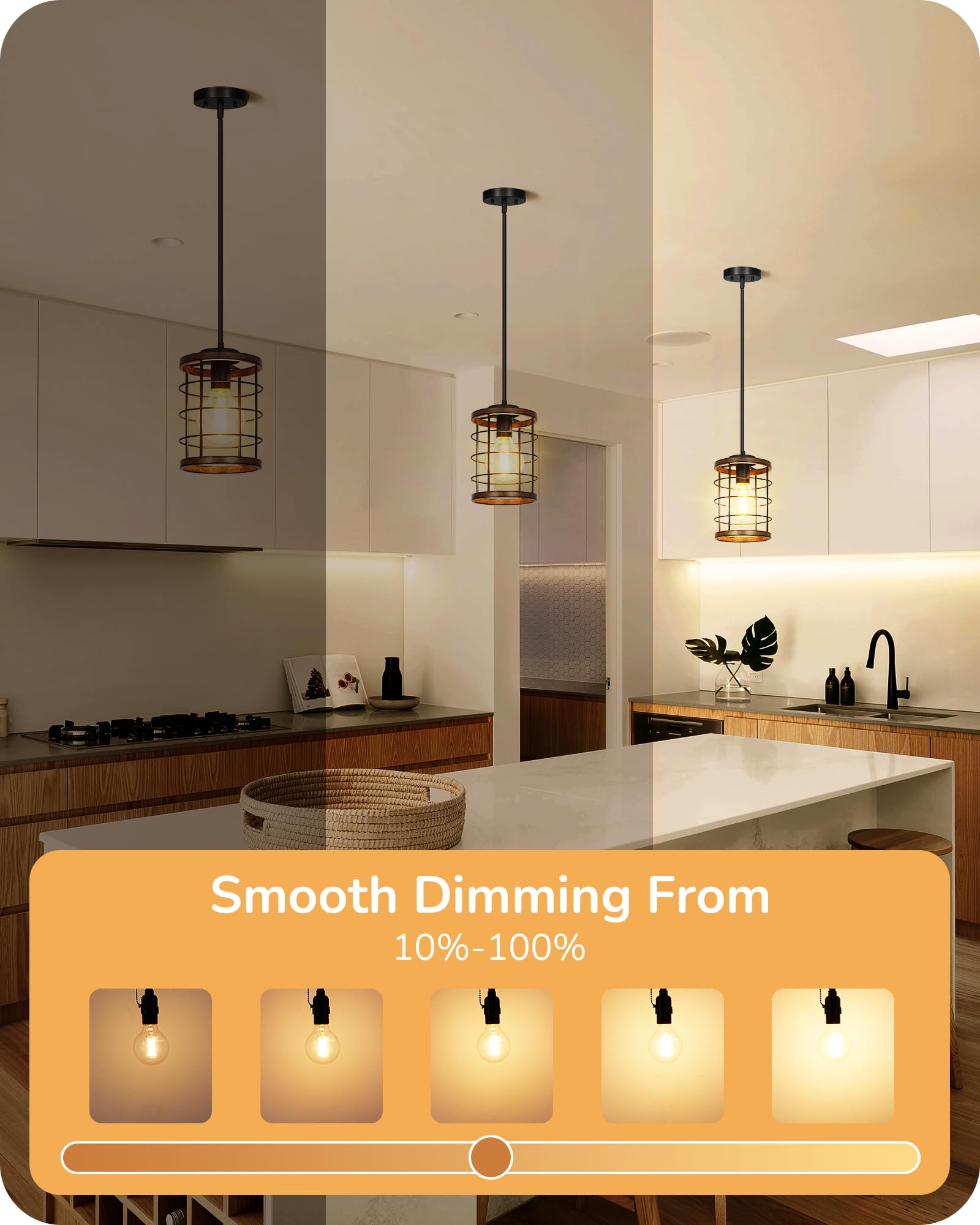 EDISHINE G25 Globe Light Bulbs, Dimmable Vintage LED, 5W Equivalent 60W, Clear Glass, 2700K Warm White, E26 Base, UL Listed