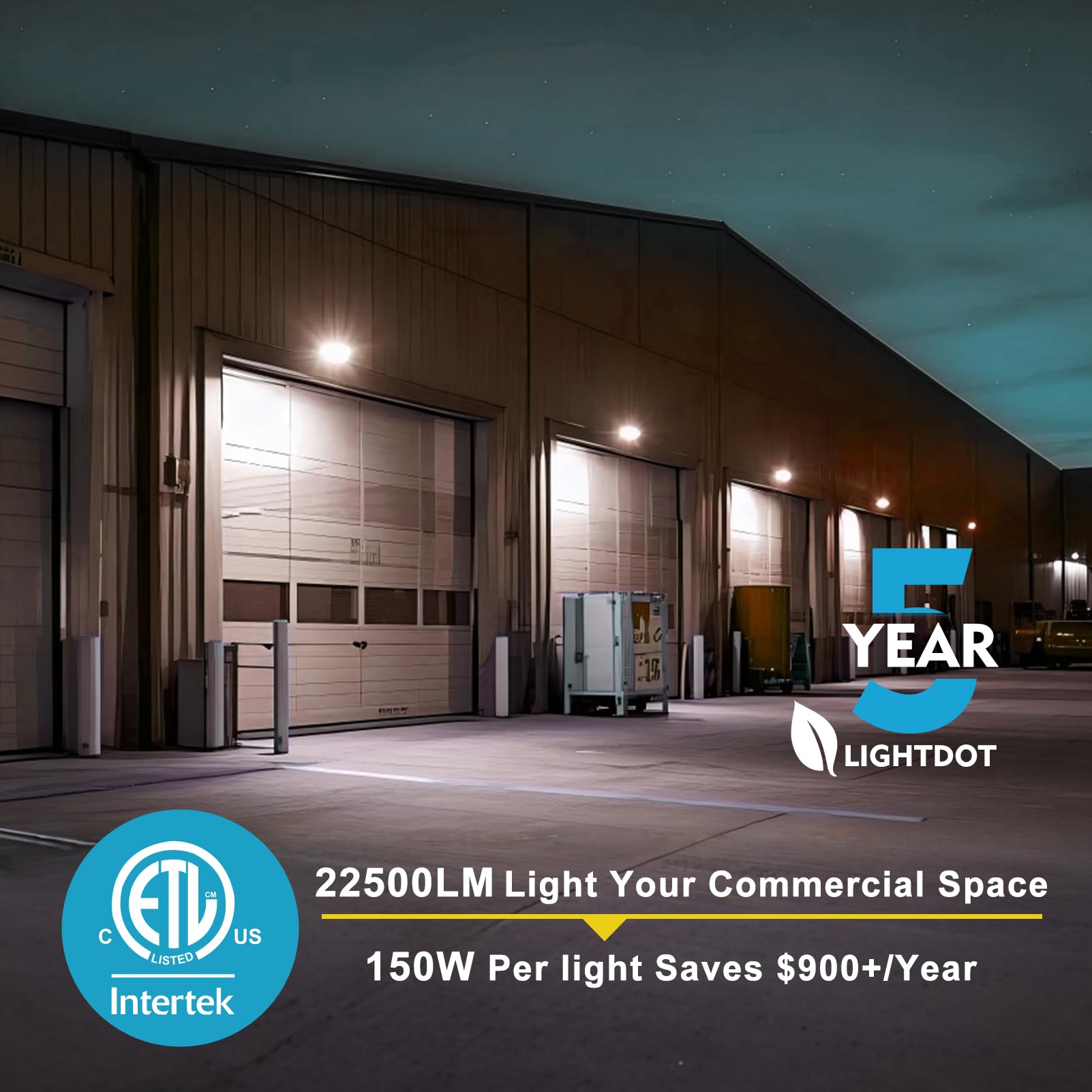 Lightdot 8Pack 150W Led Wall Pack Lights, 100-277V Dusk To Dawn Smart Photocell | 22500Lm(150Lm/W) 5000K Ip65 Outdoor Exterior L