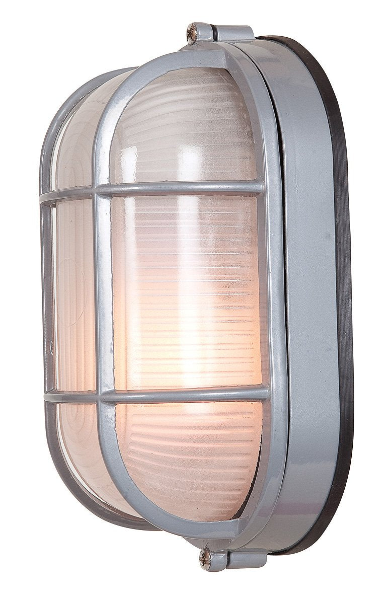 Access Lighting Nauticus Wet Location Bulkhead Light, 4.25inH, Black Finish, Frosted Glass Shade, Model 20290-BL/FST