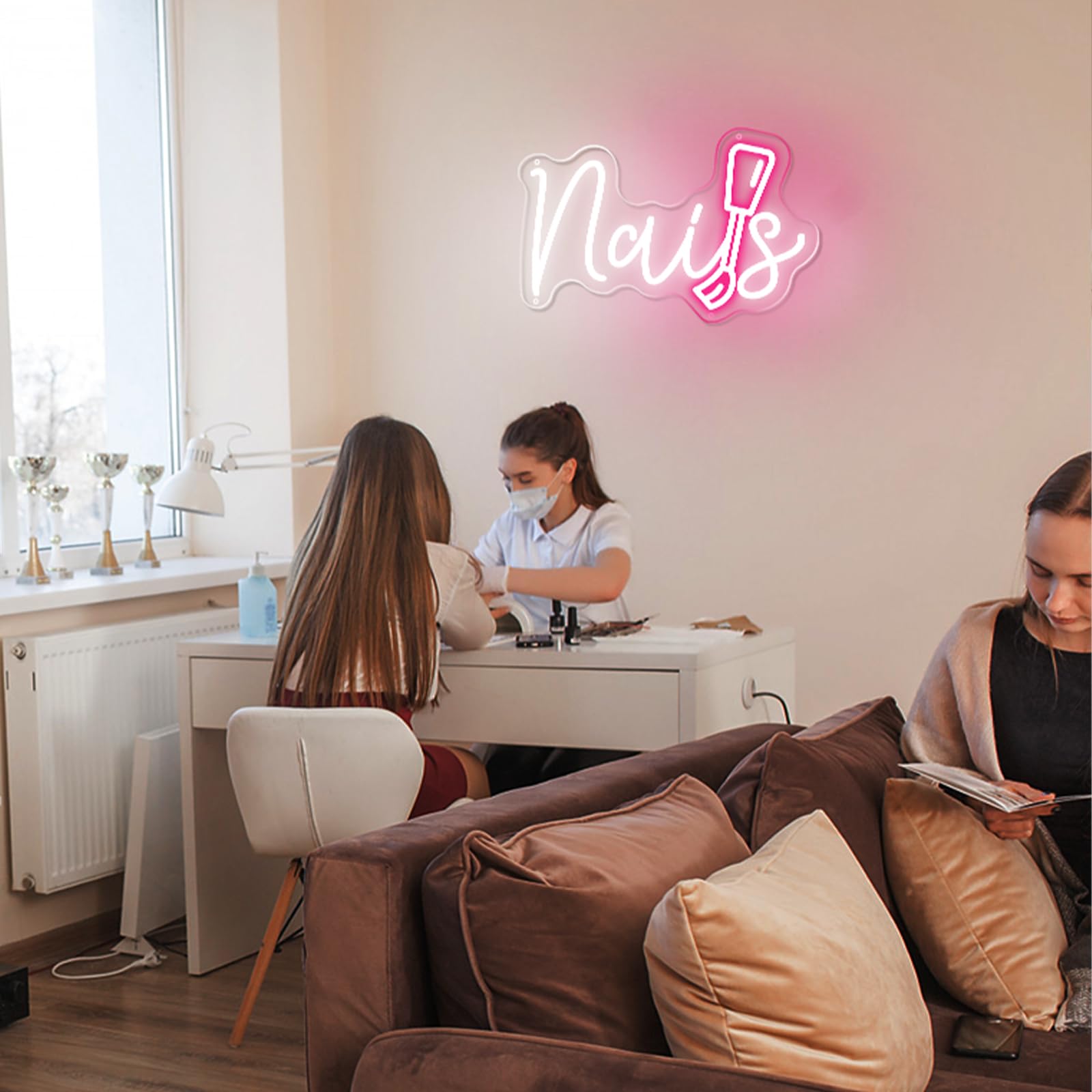 Nails Neon Sign For Nail Room  Led Nails Neon Signs For Wall Decor  Beauty Room  Salon Bar  Bedroom  Nails Neon Lights Christmas Birthday Gift For Girls  Lover  Friend
