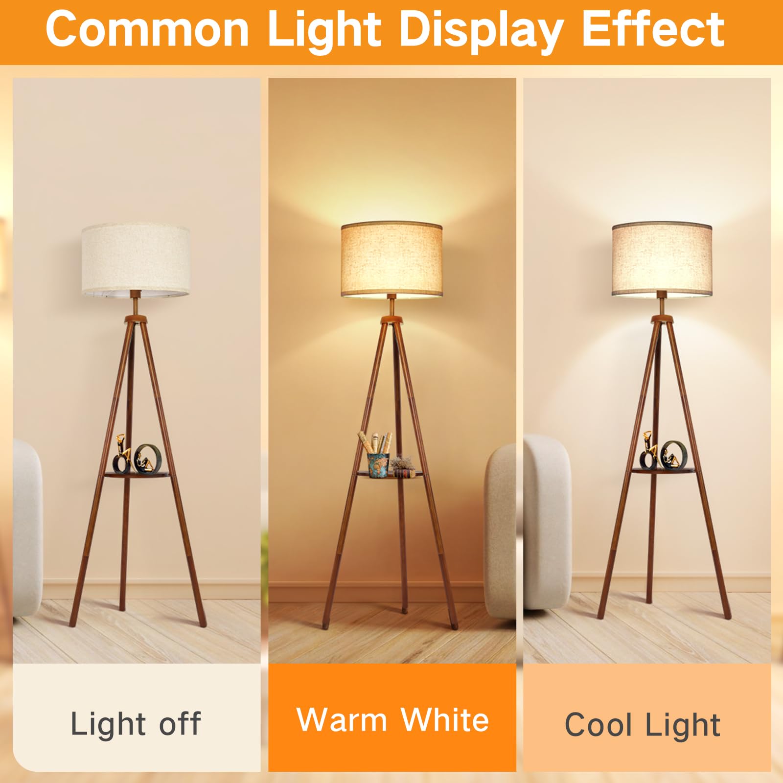 OUTON Beige Drum Lamp Shade, 16" Top x 16" Bottom x 9" High, Easy to Assemble Replacement Linen for Table & Floor Lamps