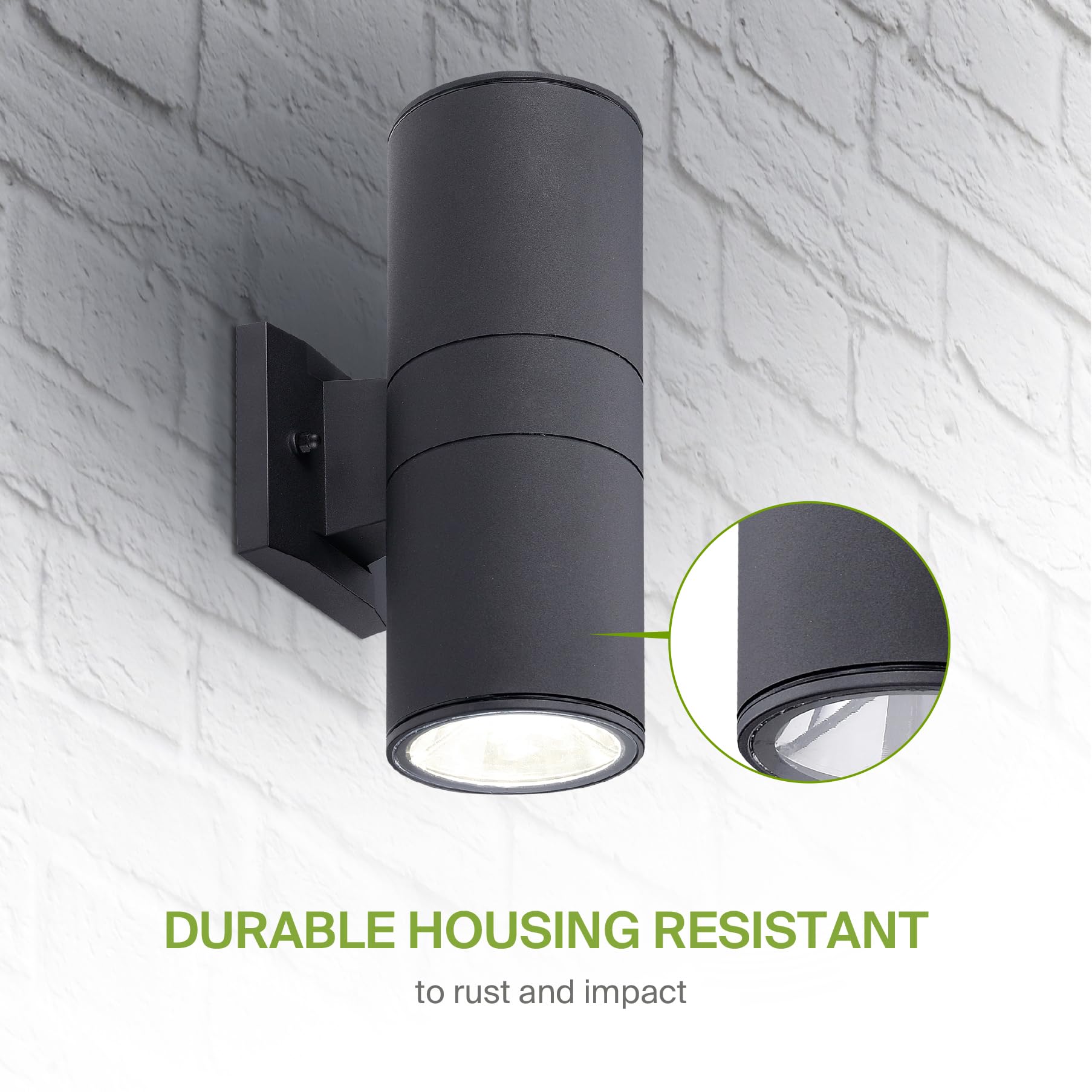 ASD 2 Light Outdoor Wall Light Fixture - Up & Down, Black, Durable Aluminum, ETL Certified, 120W E26 Socket, 2 Pack