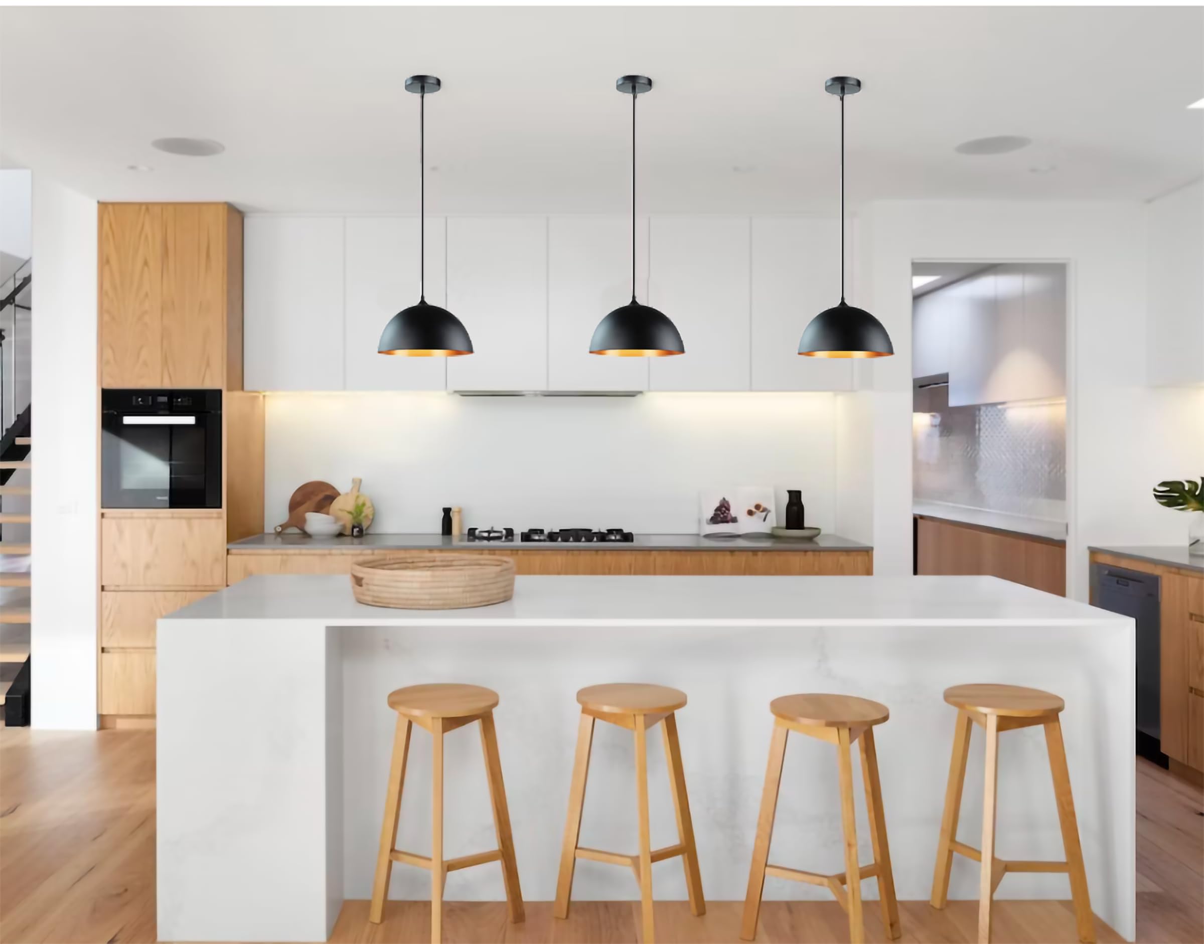 Takor 3 Pack Metal Pendant Light Fixtures, Rustic Ceiling Lights, Industrial Adjustable Hanging Lamp With E26 Base, Farmhouse Pe