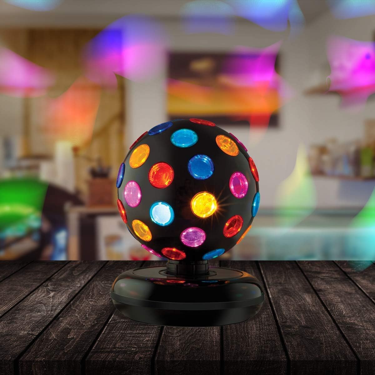Kicko Disco Ball LED Lights - 11 Inch Rotating Dance Light for Indoor Parties - Colorful Plastic Flashing Lamp - Model 609301176638