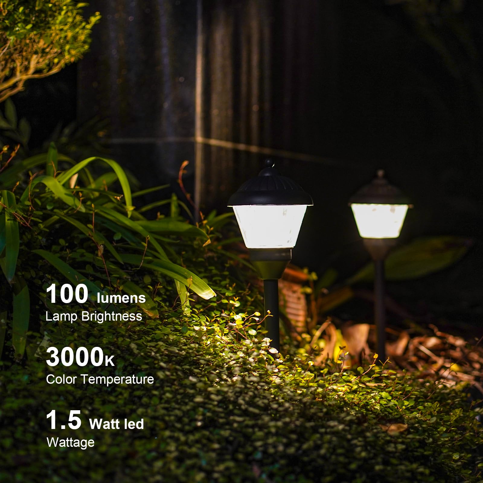 GOODSMANN 1.5W LED Pathway Lights 6PK, 100 Lumen, 3000K Warm White, Metal, 12V Bronze Landscape Lighting Kits