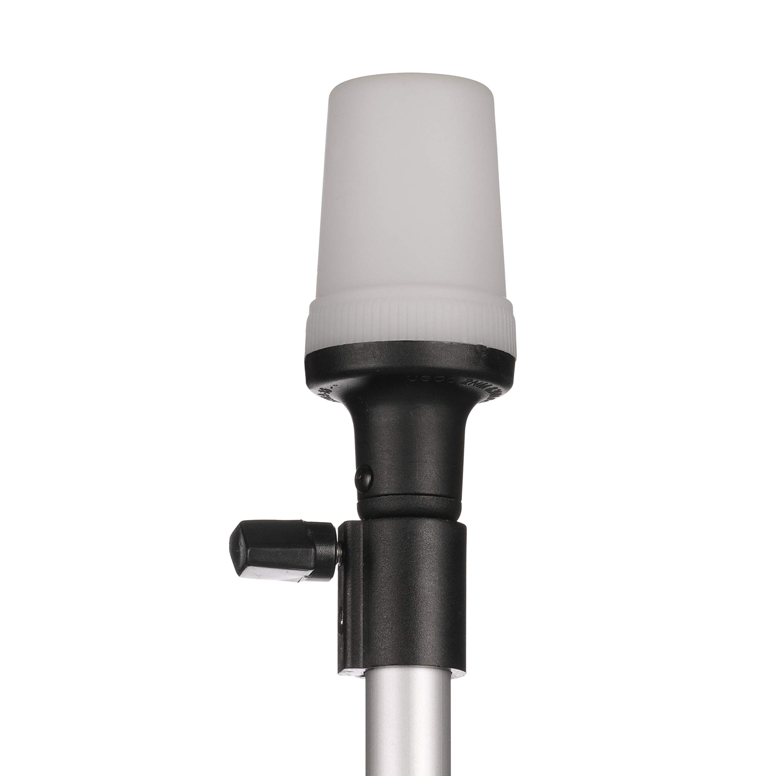 Attwood 5610-48-7 Telescoping Pole Light  All-Around Light  Height-Adjustable 26-42 Inches  2 Mile 360-Degree Visibility  One Size