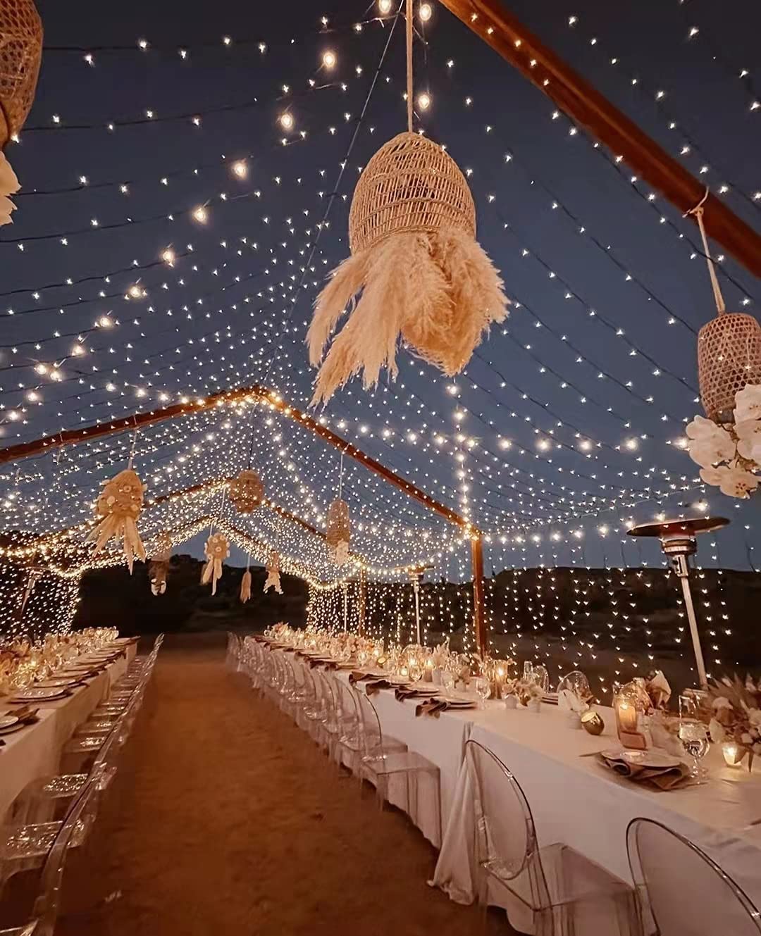 Ozs 2Pack 164Ft 400 Led Cool White Christmas String Lights, Waterproof, 8 Modes, Green Wire