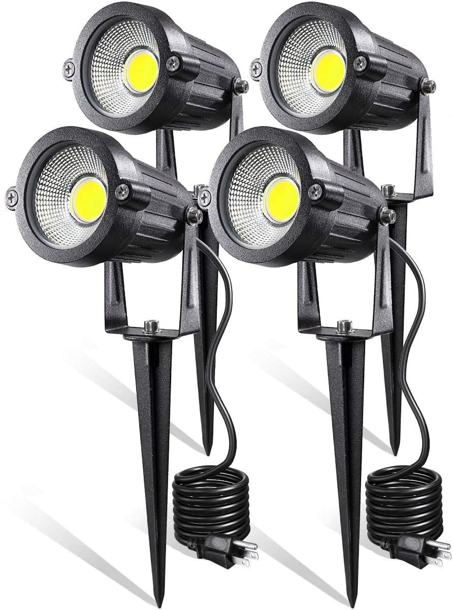 Z LED Landscape Lights, 5W Outdoor Spotlight, IP65 Waterproof, 6500K Daylight White, Pack of 4, Model: zeben-cpd-b-4