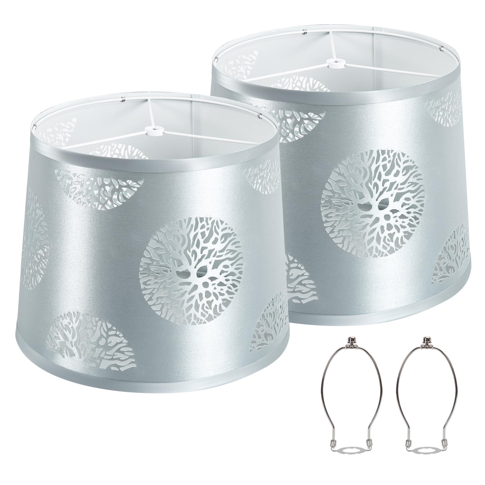 Lamp Shades Set of 2 Replacement, Drum Lampshades, Lampshade 10 Inches Lampshades for Table Lamp, Floor Lamp, Pendant Light, Lam