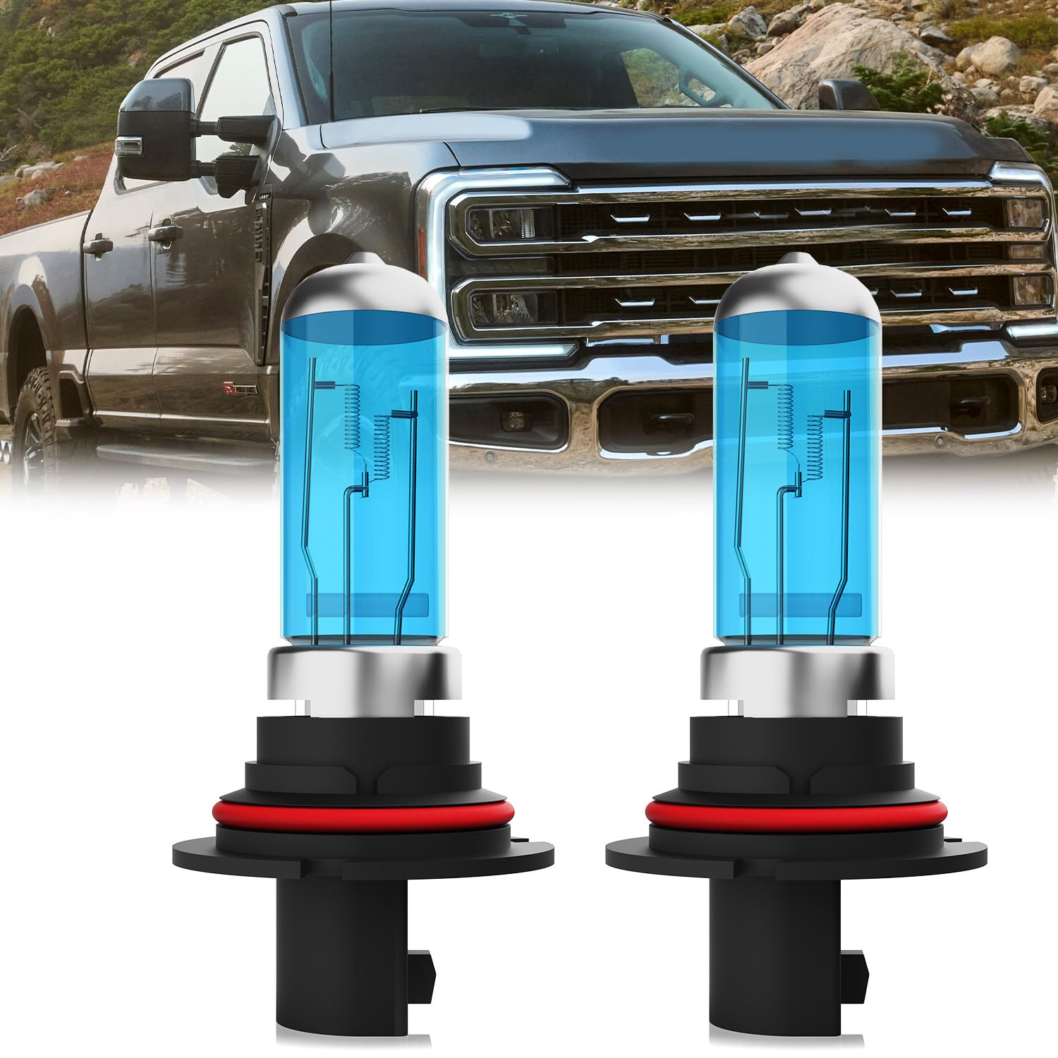 LECCIBUB Headlight Bulbs Compatible With Ford F350 450 550 Super Duty 2001-2004, 9007 High Low Beam Halogen Light Bulb Combo, Su