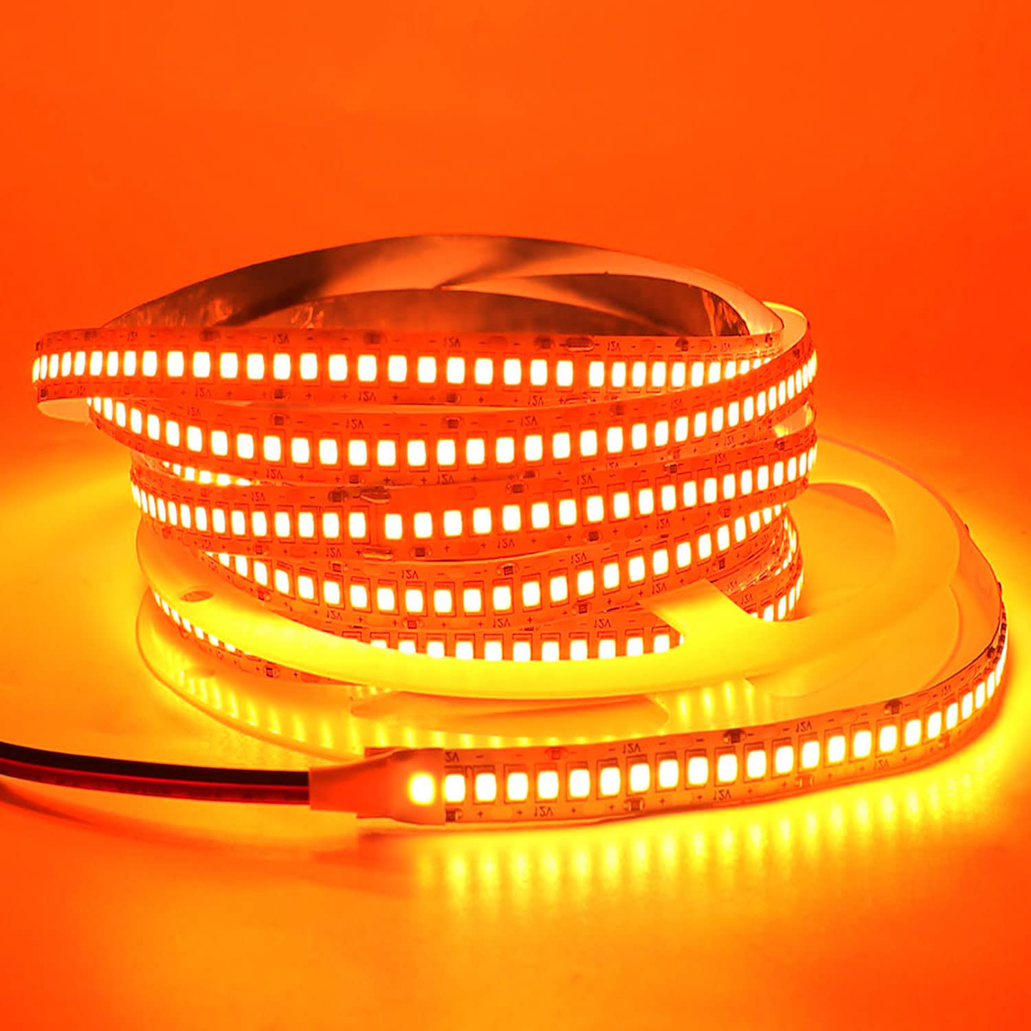 Suyooulin Led Strip Lights, Smd 2835 Led Strip, Dc12V 1200Leds 16.4Ft 26000Lm High Density Led Light Strips Non-Waterproof Ip21, 3 Times Brightness Than Smd3528 Led Strip, Orange