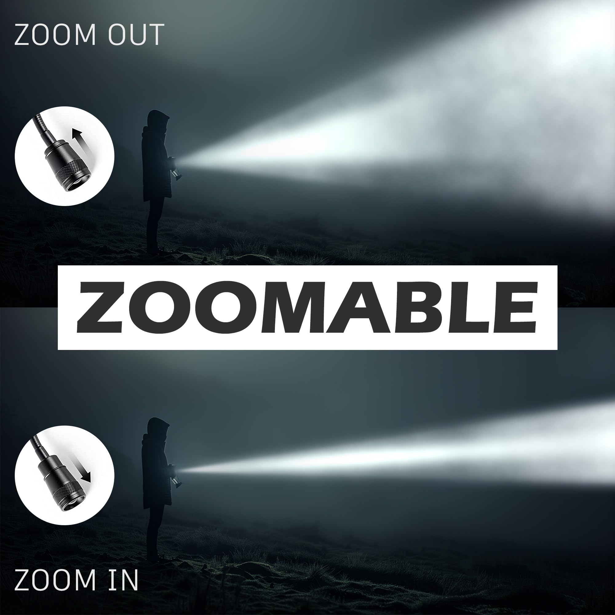 Favorlite Led Work Light, 500 Lumen Gooseneck Flashlight With Magnetic Base, Zoomable Flexible Led Flashlight, Waterproof Job Si