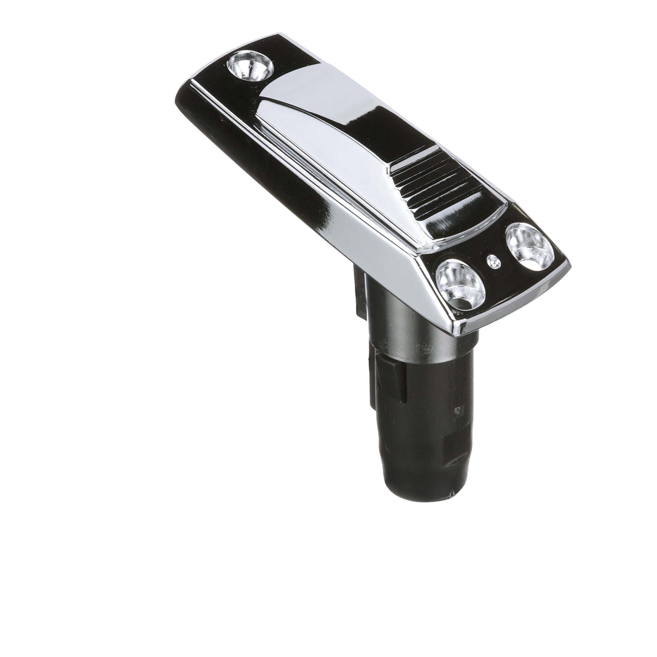 Attwood 911339-7 Rectangle 2-Pin Base For 12-Degree Angled Light Pole, Swivel Cover, Zamak Finish, 4 Inches X 1 5/8 Inches