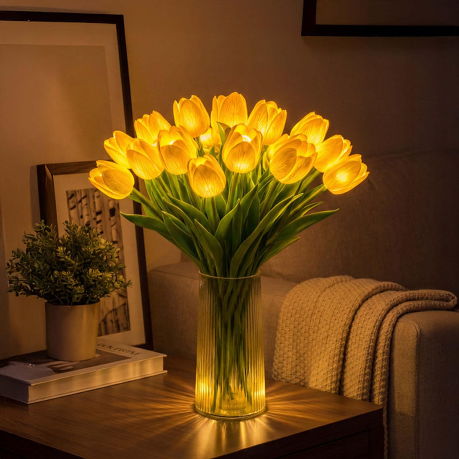 Vupene Twinkling Tree Tulips, Radiant Romantic Tulip Light, 10/15/20PCS LED Night Light, Flower Shaped Ambient Lamp for Bedroom 