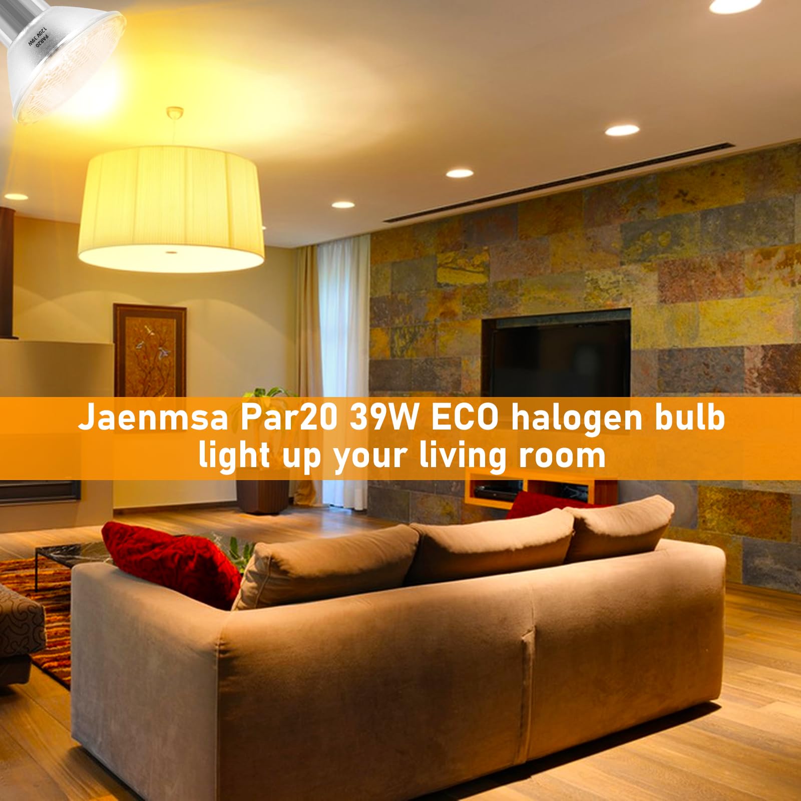 Jaenmsa Par20 39W 120V Floodlight Bulbs, 12 Pack Par20 39 Watt Eco Halogen Light Bulbs E26 120V Reflector Dmimable Warm White 28