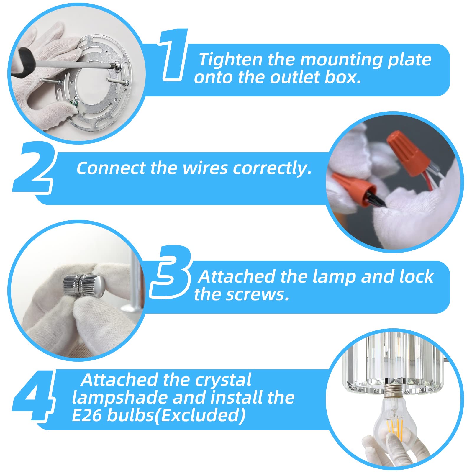 Valytime Bathroom Vanity Light, 3-Light Chrome Fixture, Polished Stainless Steel, Clear Crystal