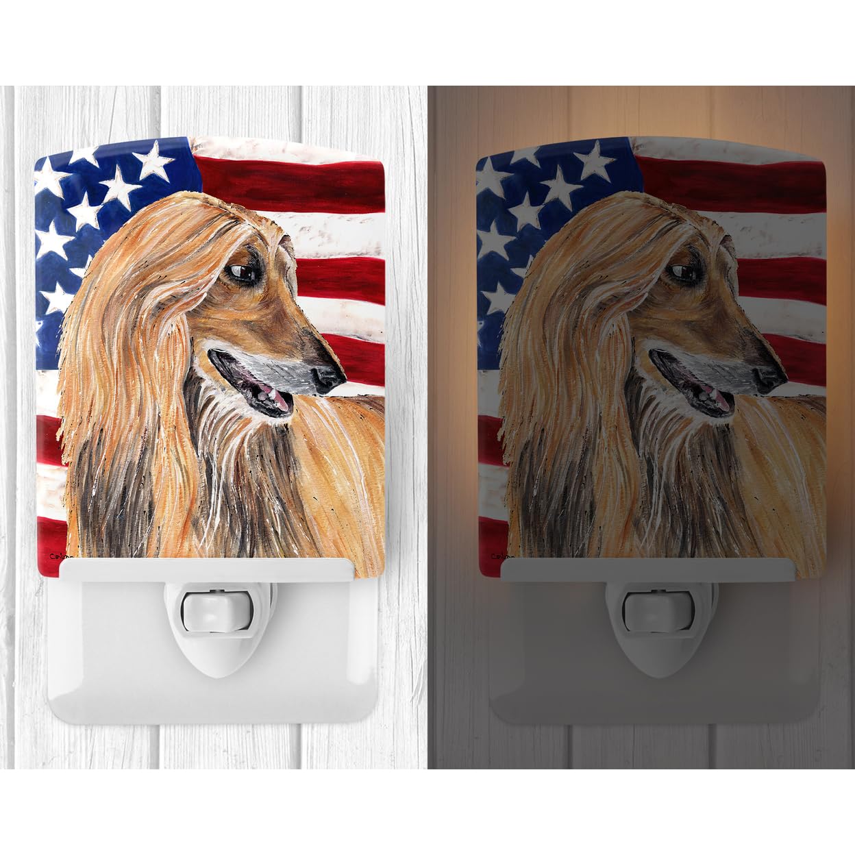 Carolines Treasures Ceramic Night Light, Afghan Hound, UL-Certified, 6x4x3in, Multicolor, Model SC9506CNL