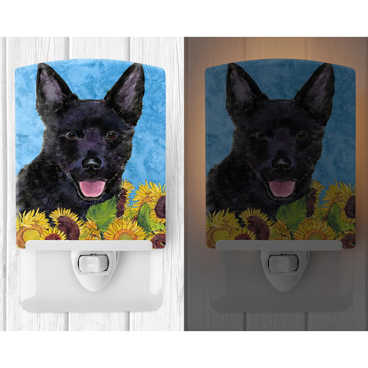 Carolines Treasures Ceramic Night Light, Australian Kelpie, Model SS4131CNL, 6x4x3in, UL-Certified, Multicolor