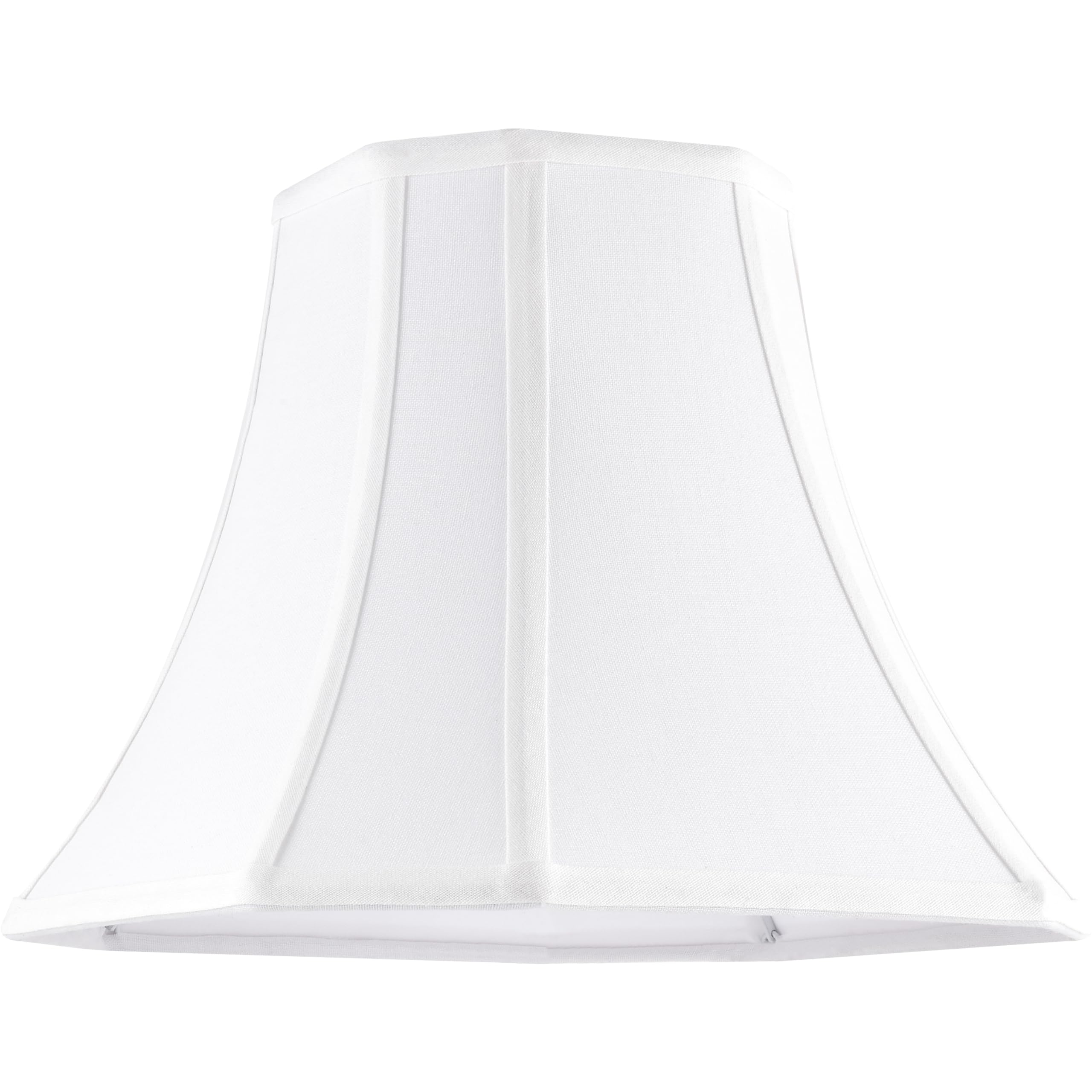 Jerhous White - Ivory Square Cut Corner Bell Lamp Shade Set Of 2 Medium Lampshade 6.5Top  13Bottom  10.6Hight(Spider) Mode