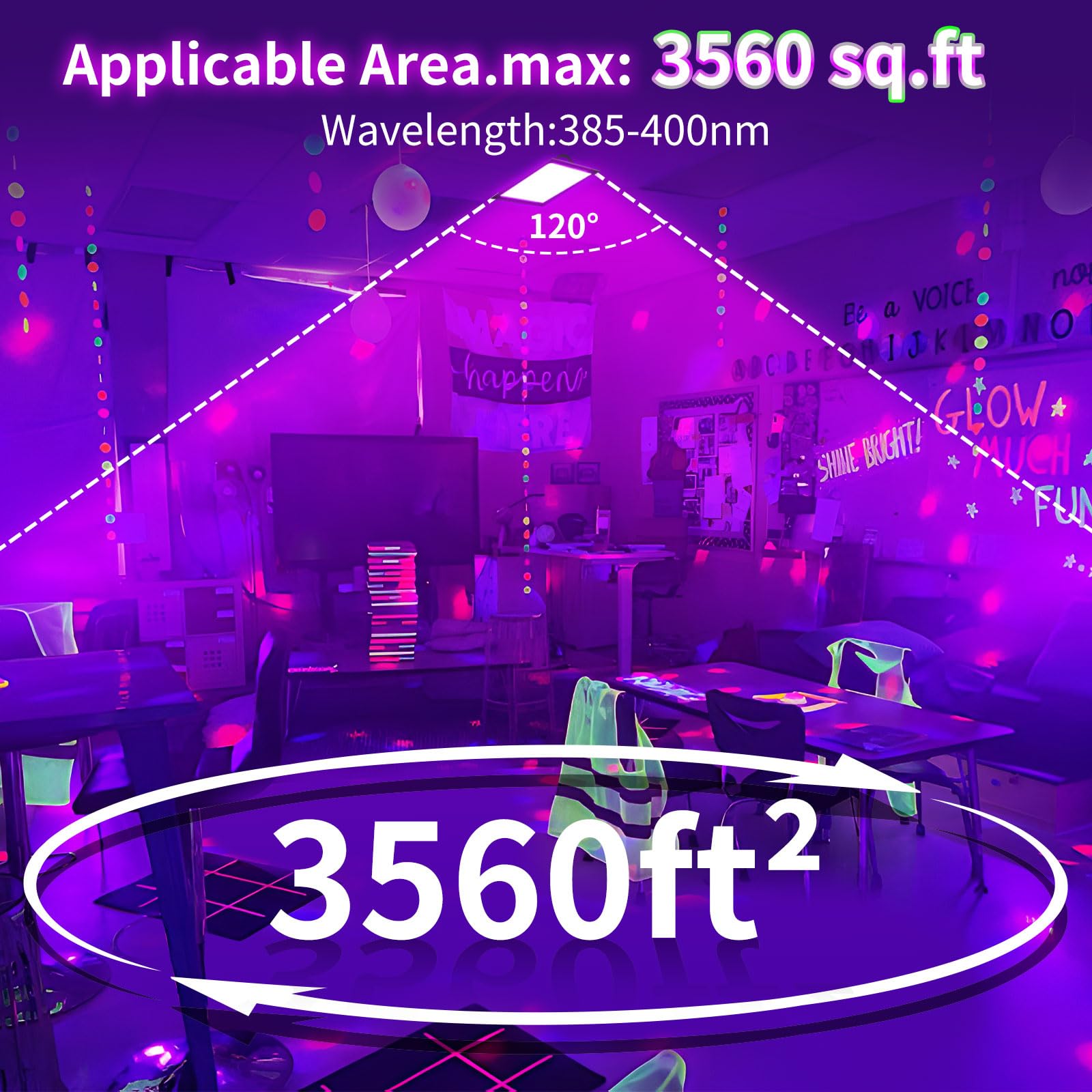 Yayit 200W Blacklight Flood Light With 10Ft Cord+Switch, Aluminum Shell, Ip66 Waterproof Outdoor Led Black Lights For Large Space, Glow Party, Halloween, Stage, Gym, Poster, Body Paint, 4 Pack