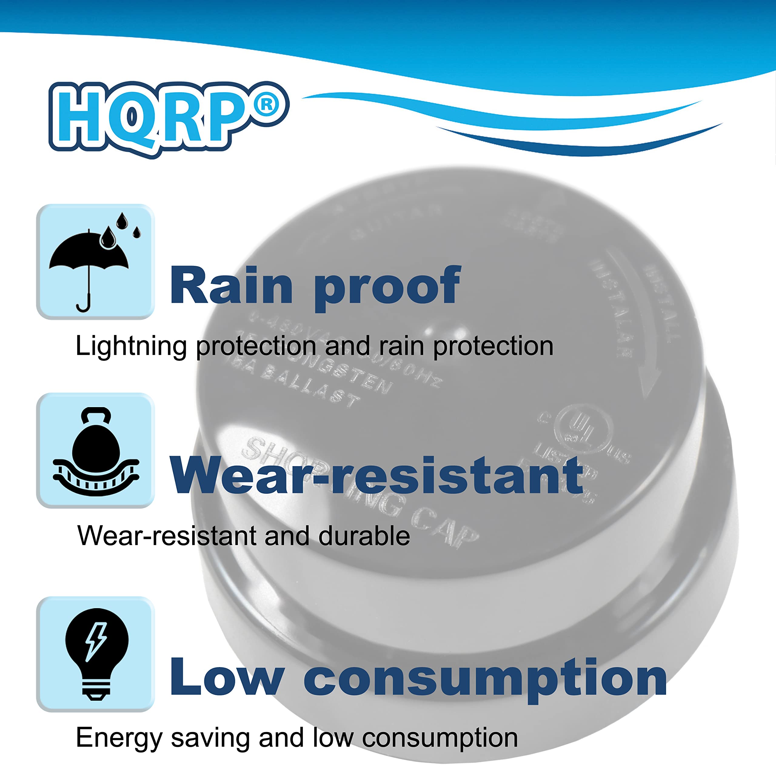 HQRP Photocell Sensor Shorting Cap, 2-Pack, Metal, Black, Twist Lock Plug for Outdoor Lights, Model 88777470411225