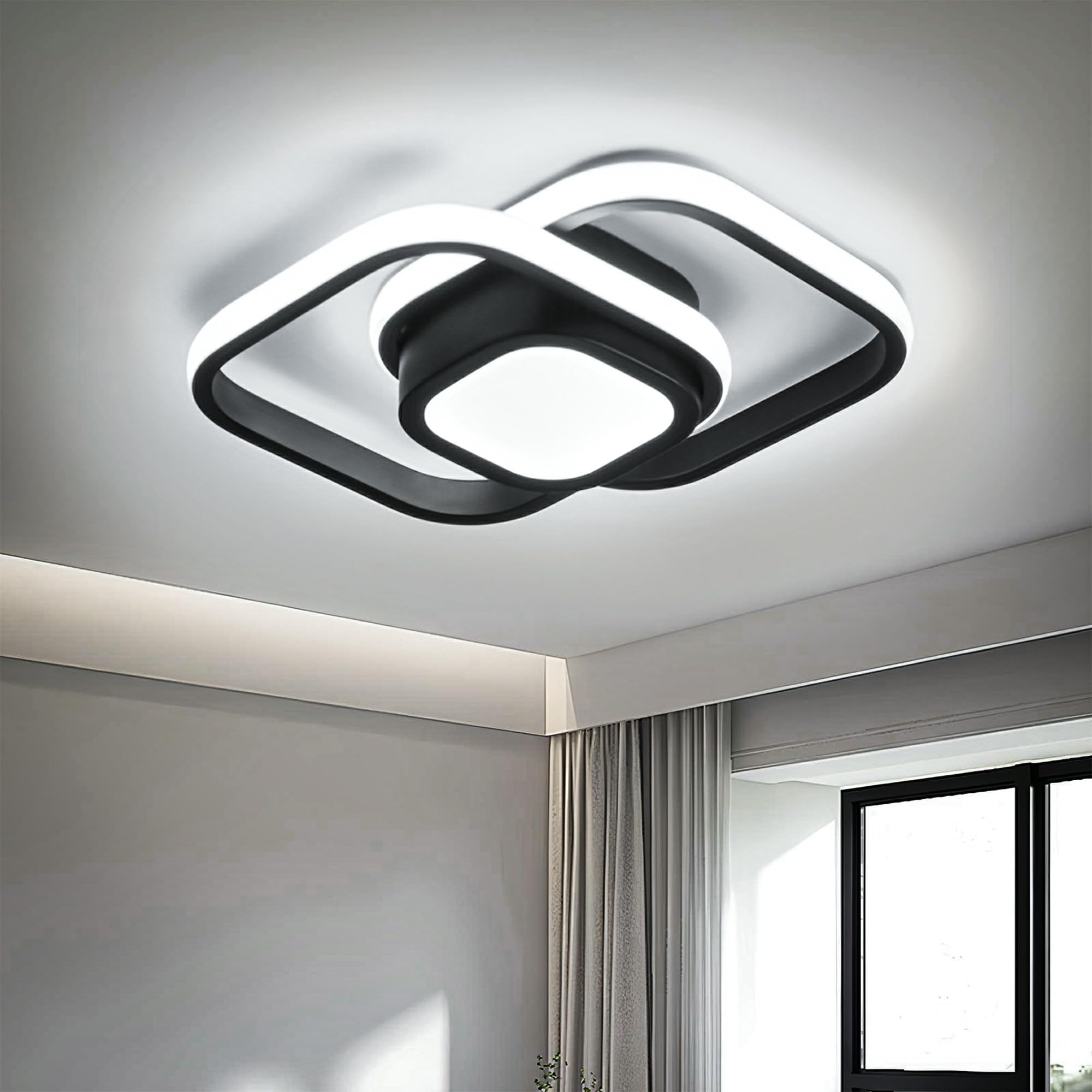 LED Ceiling Light Fixture, Super Bright Flush Mount Modern Ceiling Lamp for Bedroom, Kitchen, Living Room, Bathroom, Garage, Far