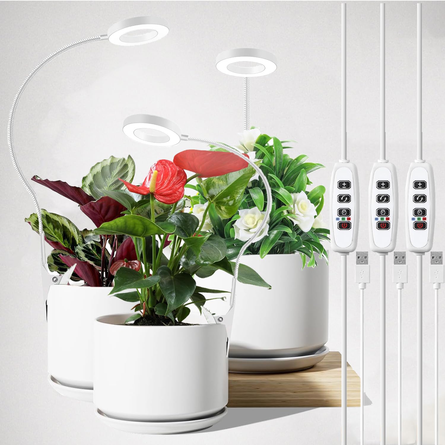 GOADROM Grow Light, Plant Light for Indoor Plants, Full Spectrum Desk Clip On Grow Lamp with Automatic Timer for 3H/8H/12H, 10 D